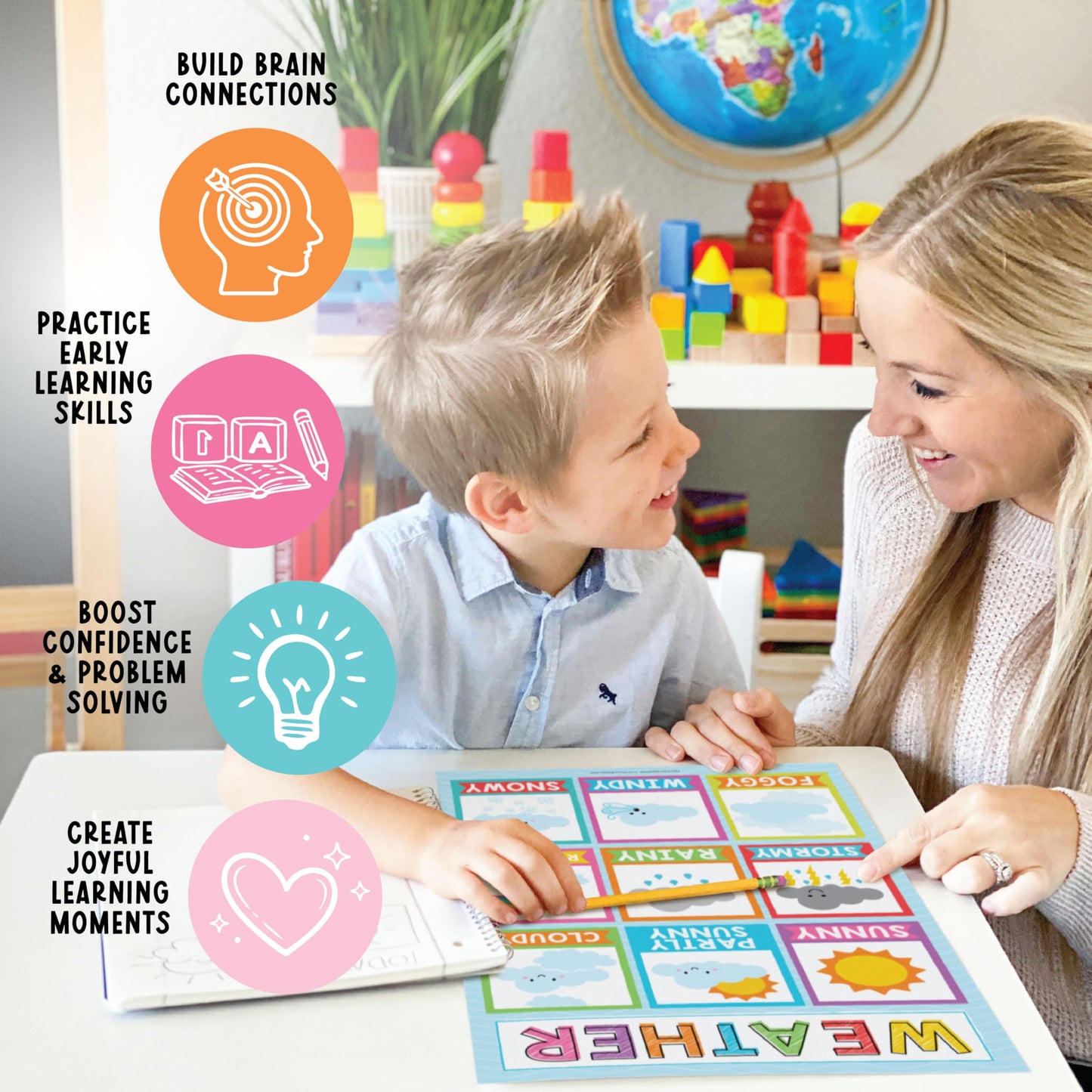 Hadley Designs 16 Educational Posters for Classroom Must Haves - Laminated Pre-K Posters for Toddler Homeschool Essentials, Toddler & Preschool Learning Activities, Kindergarten Classroom Decor