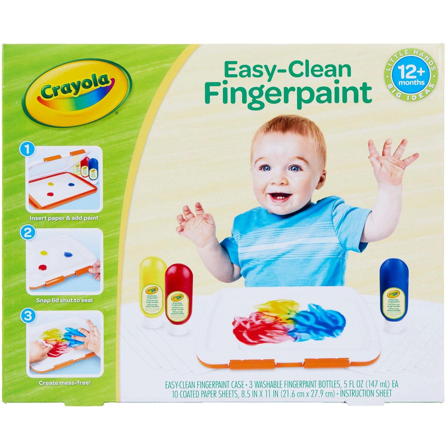 Crayola Mess Free Finger Painting Station – Washable Finger Paint for Toddlers, Spring Arts & Crafts Set, Sensory Activity, Travel Toy, Ages 1+