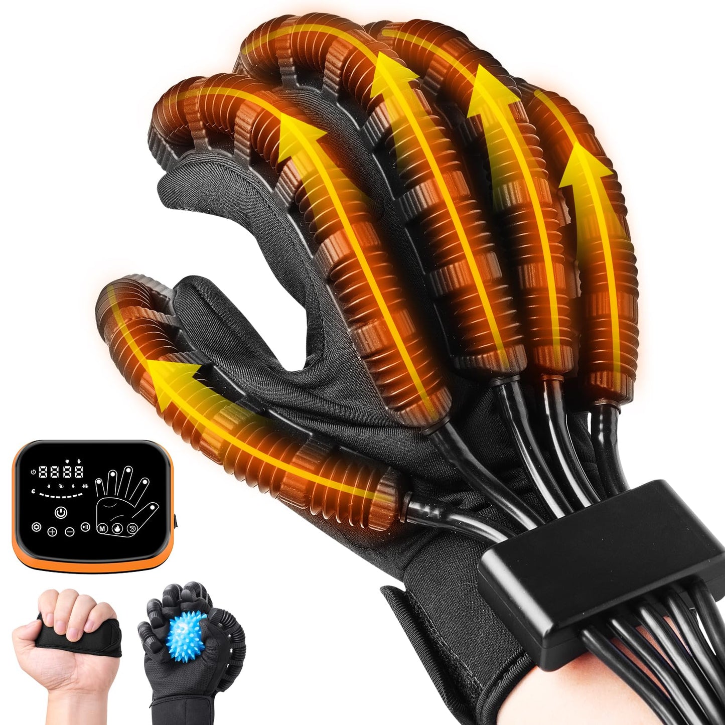 Gellumnious Rehabilitation Robot Gloves-Robotic Heating Gloves for Stroke Therapy Equipment for Adults-Robotic Hand Recovery Device-Convenient Training