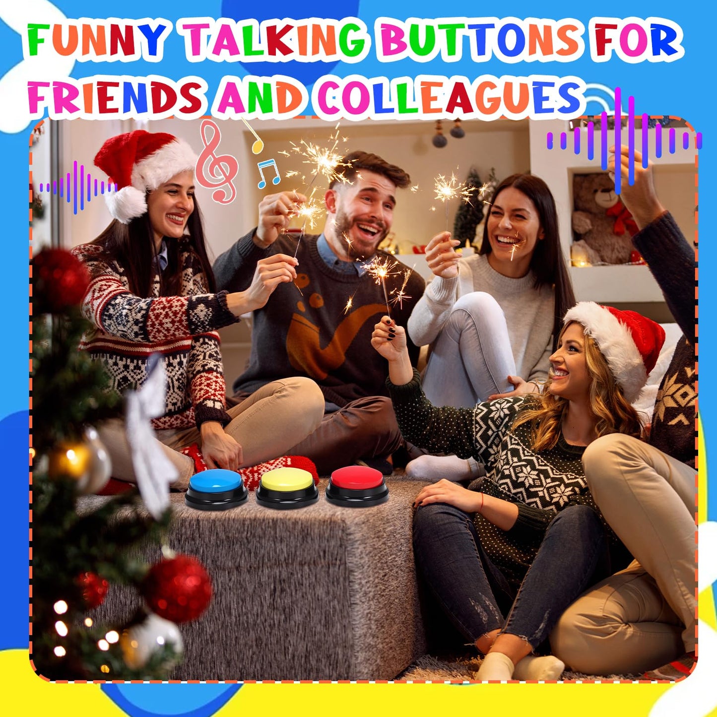 Ovveroche 8 Pieces Recordable Answer Buzzers Button Answer Buzzers Game Show Buzzer Recordable Button Classroom Buzzers Perfect for Study Office Home and Pet Buttons Training Toy