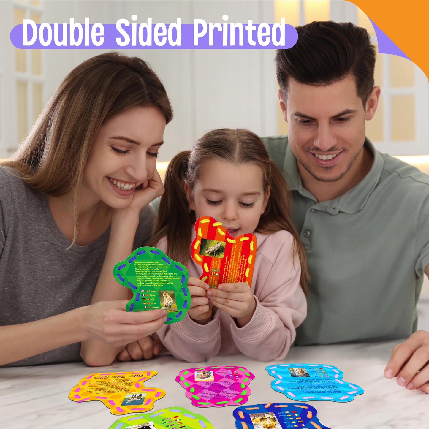 SpriteGru 9 PCS Kids Lacing Cards, 9 Double Sided Wild Animals Sewing Cards with 9 Colorful Laces, Educational & Learning Toys for Preschoolers, Kids Ages 3+
