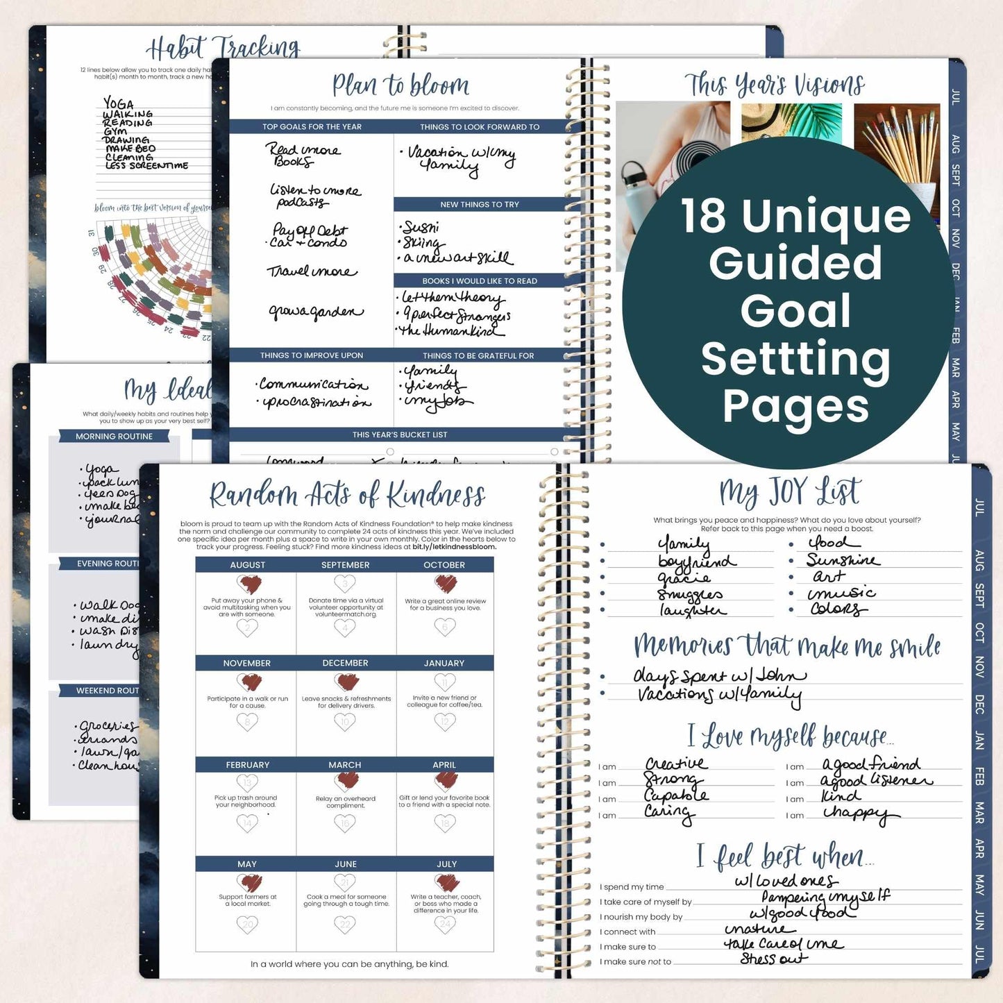 bloom daily planners 2026-2027 (8.5" x 11") Academic Year Day Planner (July 2026 - July 2027) - 13 Months Weekly & Monthly Dated Agenda Organizer with Stickers & Tabs - Midnight Sky