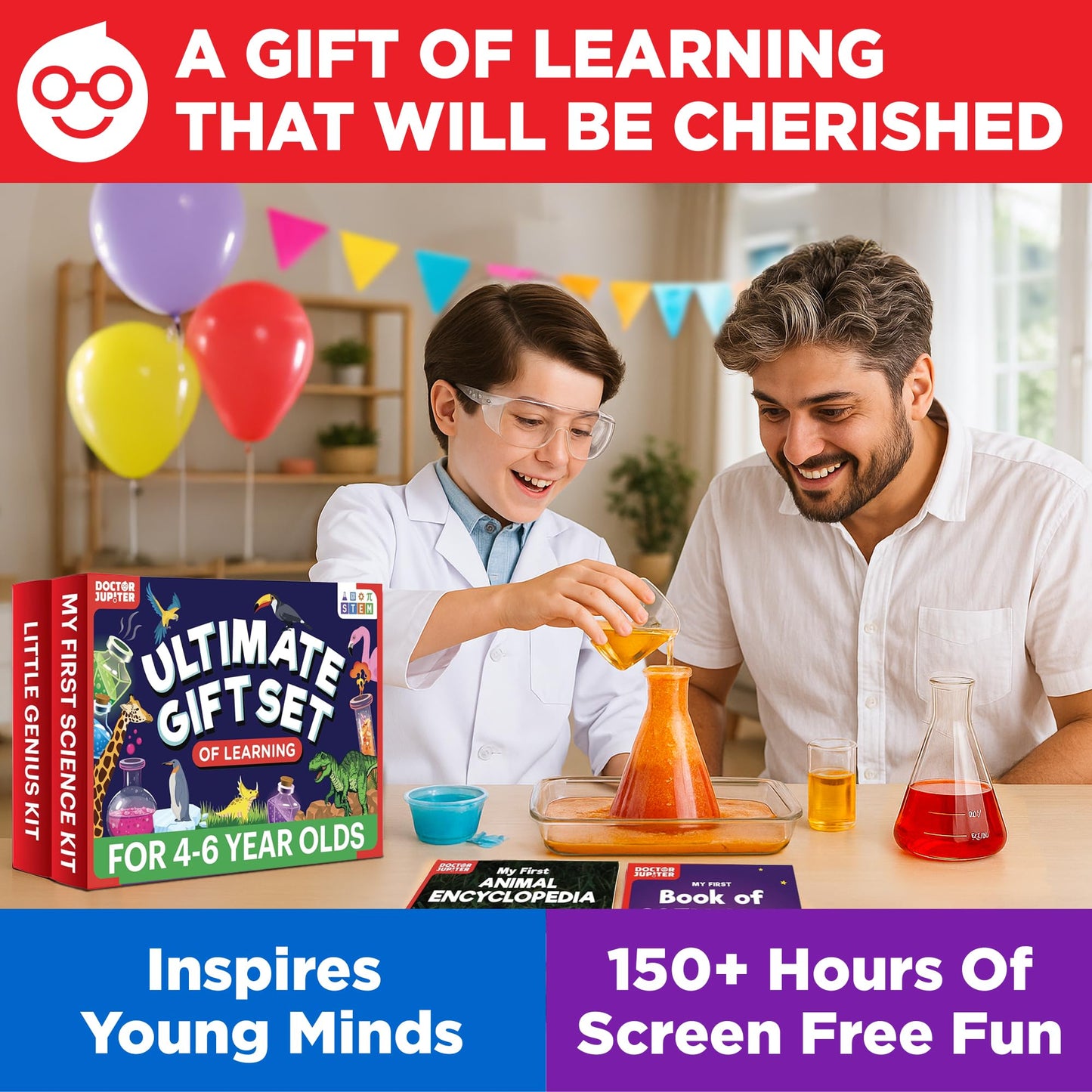 Doctor Jupiter Ultimate Gift Set of Learning| Set of ‘My First Science Kit’, ‘Little Genius Kit’ for Kids Ages 4-6|Birthday Gift for Boys, Girls| STEM Learning & Education Toys for 4,5,6 Year Old