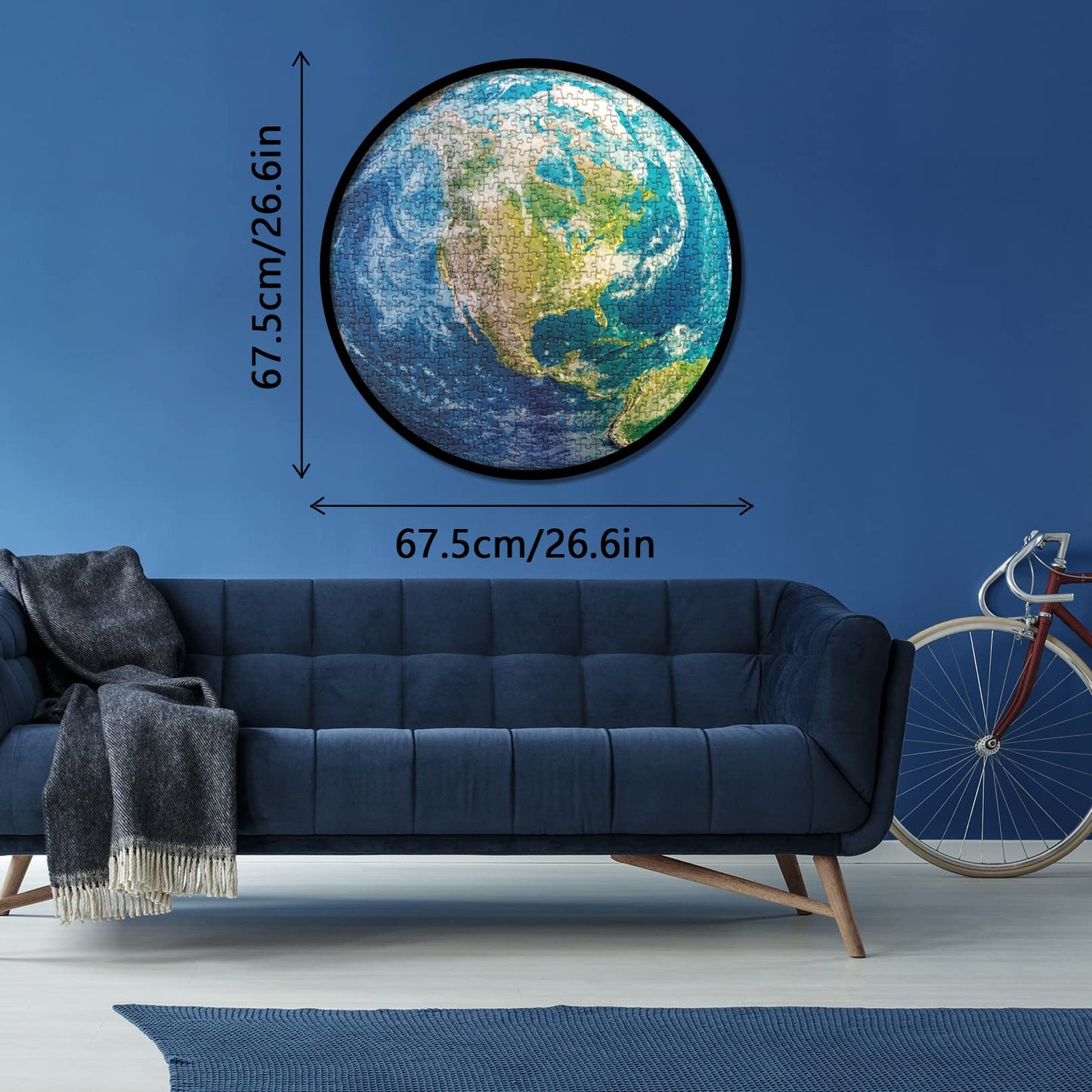 Space Earth Puzzles for Adults 1000 Pieces, Round Planet Solar System Puzzles, Hard Circle Galaxy Jigsaw Puzzles as Space Wall Decor