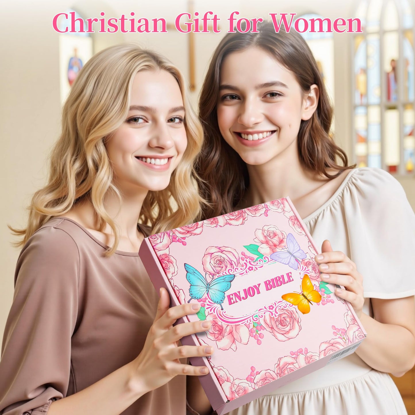 Bible Study Supplies Journaling Kit for Women,Bible Study Kit with Highlighters No Bleed,Journal Notebook Tabs Large Pencil Case, Accessories Set for Women Teens Beginner, Christian Gifts (Pink)