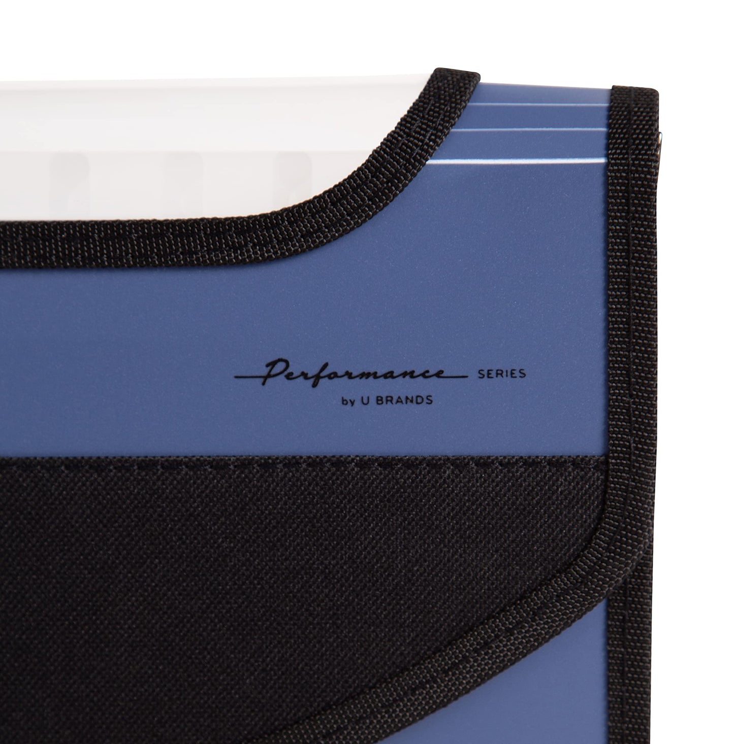 U Brands Expandable Blue 13-Pocket Performance Poly File Folder, Office Supplies, with Clear View Top