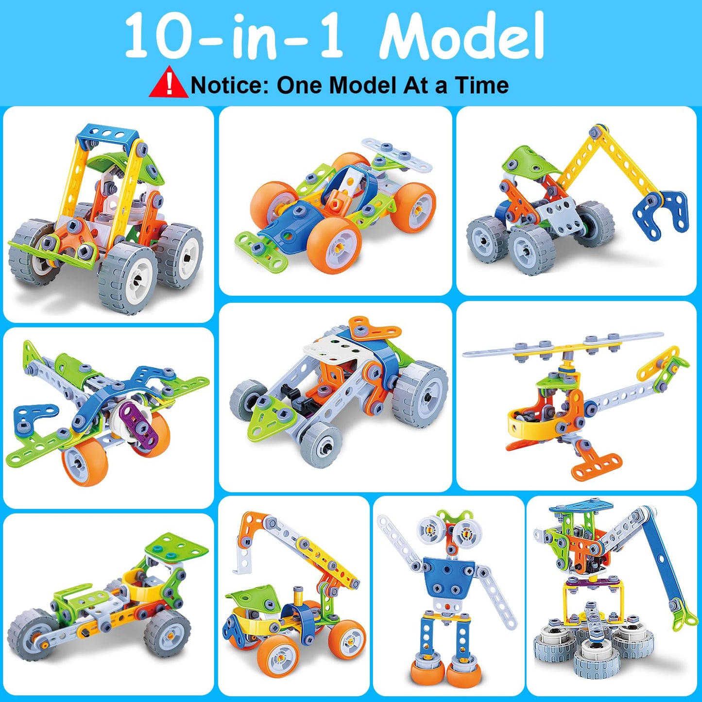 10 in 1 STEM Toys for 4 5 6 7 8+ Year Old Boy Girl Birthday Gifts Building Toys Stem Kits Activities for Kids Ages 4-8 5-7 6-8 Educational Learning Boy Toys Age 3-5 4-6 8-10 Engineering Creative Games