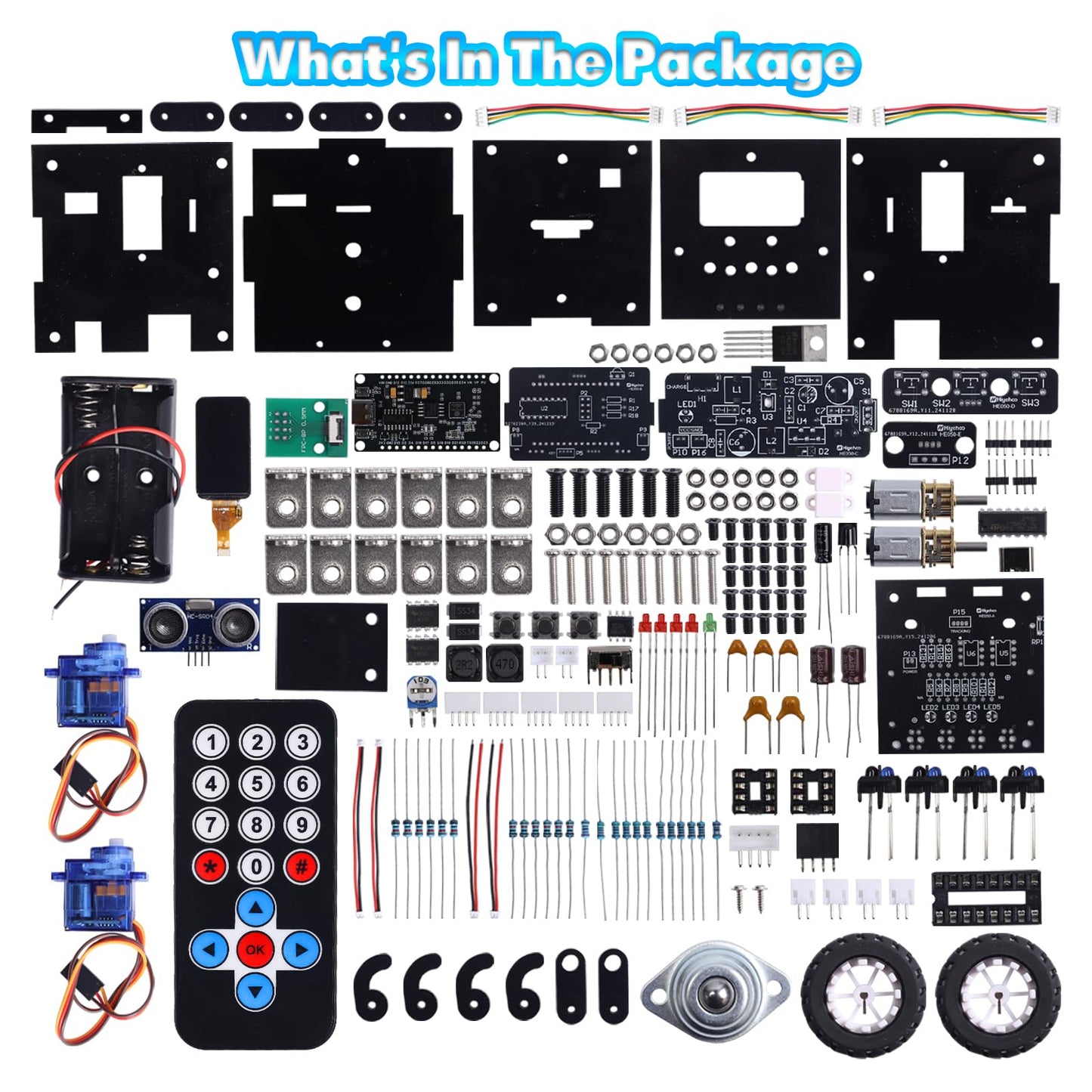 DIY Robot Car Soldering Project, ICSTATION STEM Electronics Learning Kit with Ultrasonic Obstacle Avoidance, Expressions & Time Display, RC Robot Soldering Practice Kit for Adults ＆ Ages 15+ Students