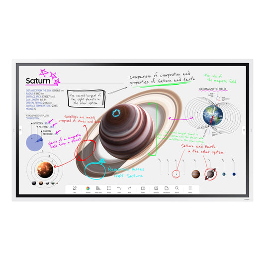 Samsung Pro 65” 4K WMB Interactive Display, SmartView+, Built-in Speakers, Wi-Fi and Bluetooth Embedded, Durable Screen, Universal Pairing, LH65WMBWBGCXZA