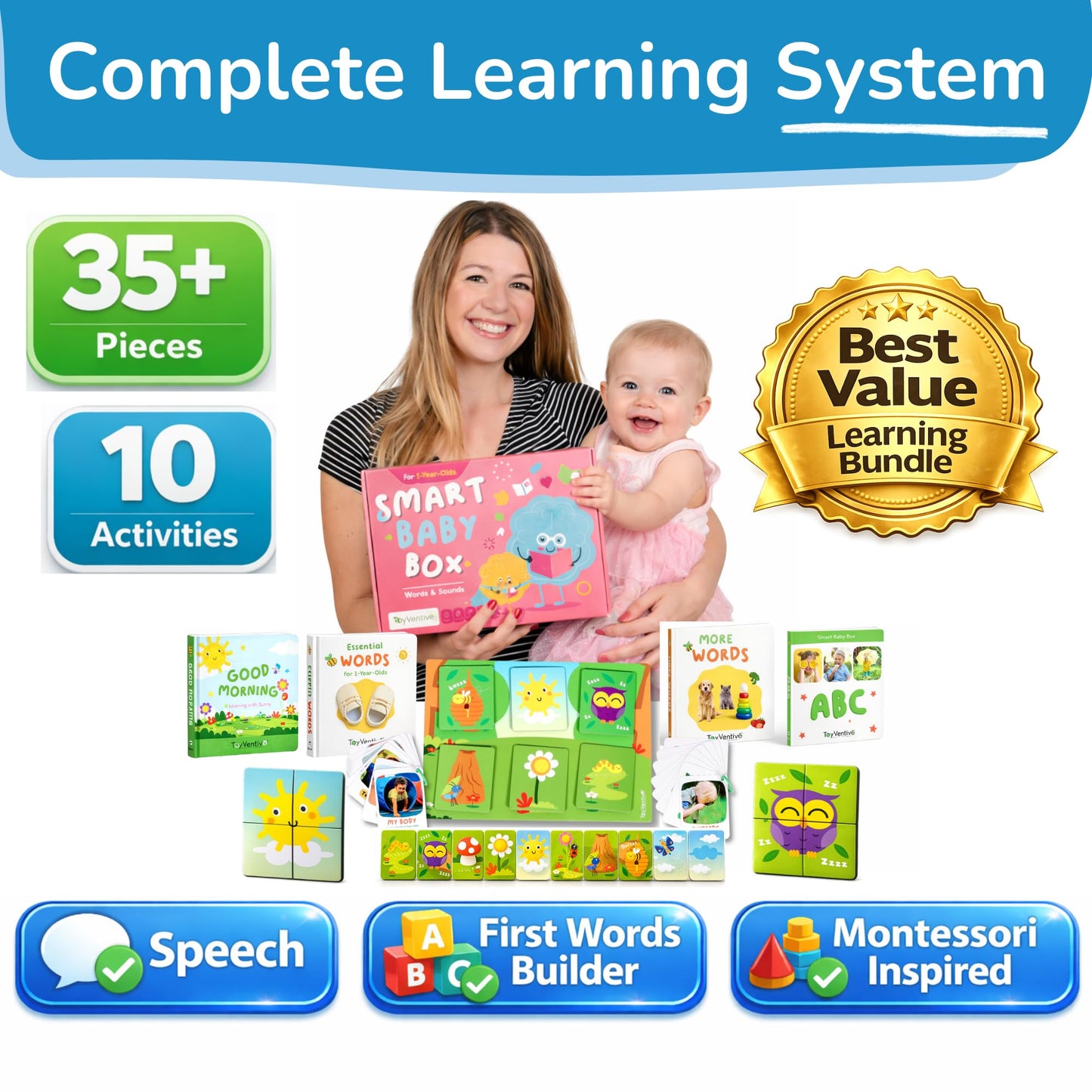 Baby,Toddler Learning Activities,Board Books,Flash Cards,and Toys for Infant Girls & Toddlers Ages 0-6,8,12,15,18M+,24 Months olds, Birthday Girl Gifts for Age 1+,2 Year Old