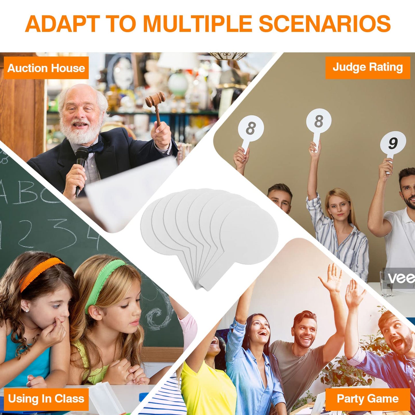 100 Pieces Dry Erase Answer Paddles Handheld Double Sided Paddles Mini White Boards Small White Board Dry Erase Signs Auction WhiteBoard for Students Classroom Voting Games