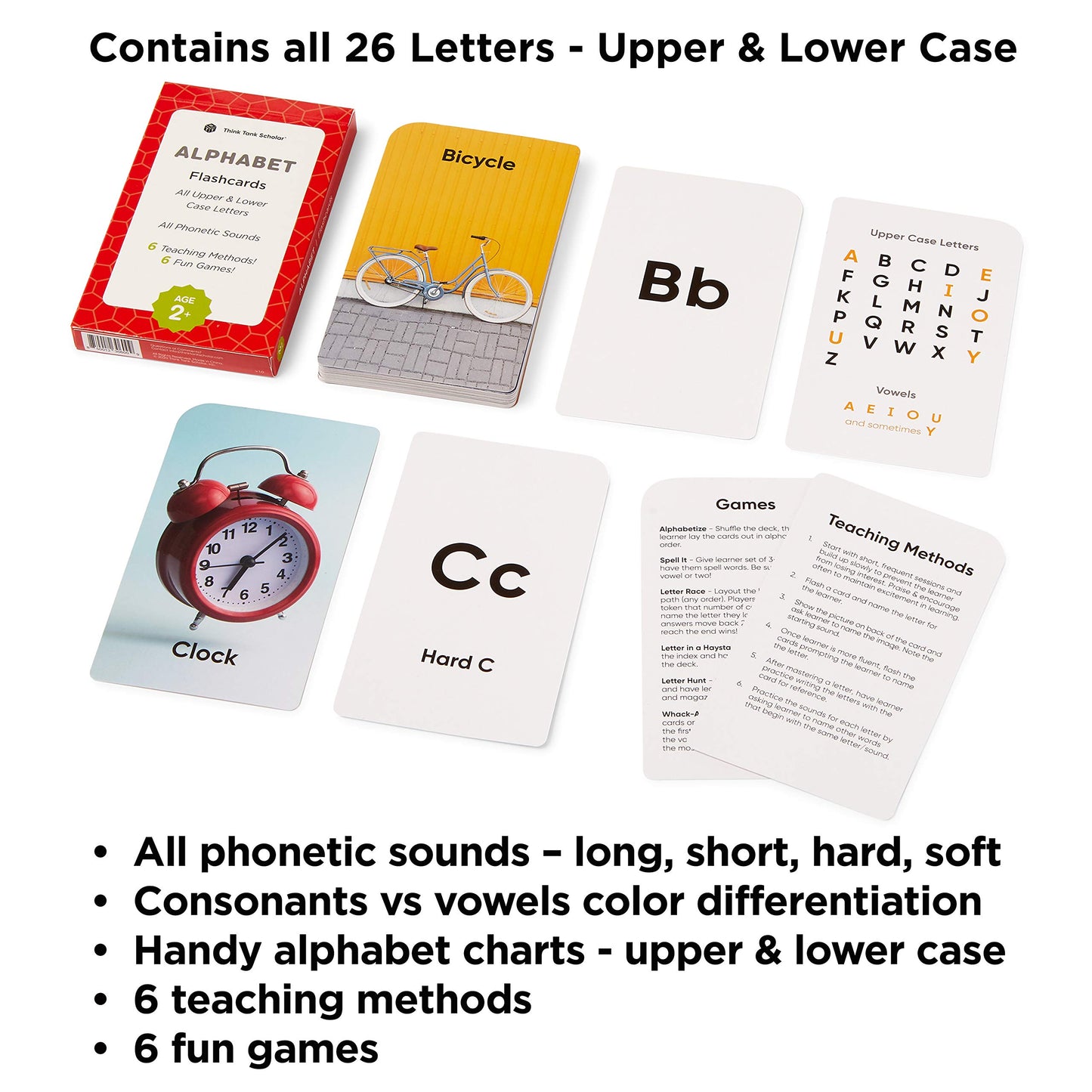 Award-Winning Alphabet Flash Cards for Kids Ages 2-4 – Learn ABCs, Phonics & Speech – Upper & Lowercase Letters, Photo Images – Preschool, Pre-K, Kindergarten