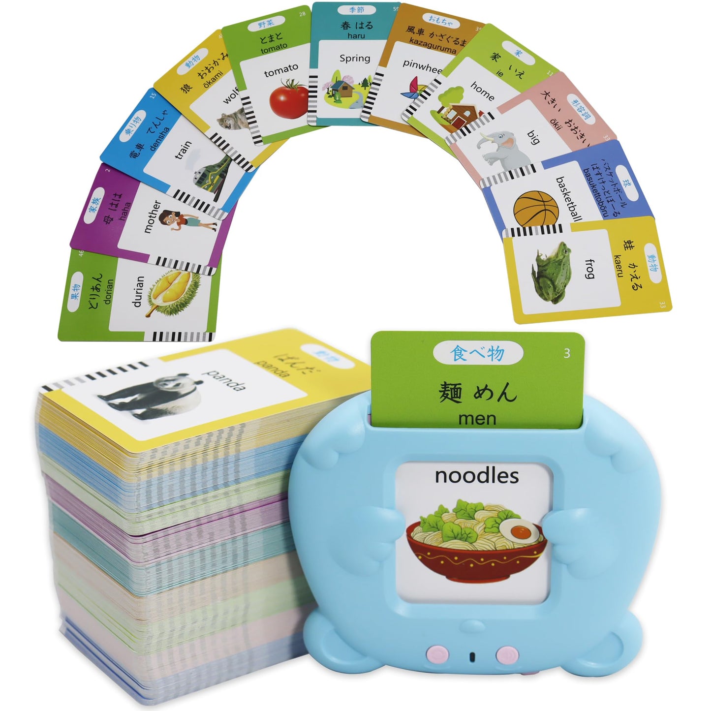 MAYAPHILOS 510 Sight Words Japanese and English Talking Flash Cards, Learn Japanese for Kids, Bilingual Toys for Toddlers Japanese Learning Toys Sensory Preschool Educational Birthday Gifts