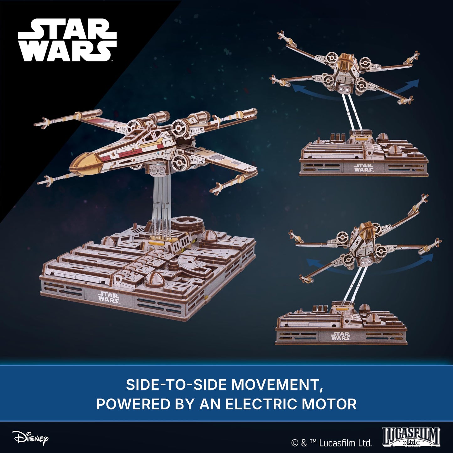 UGEARS Star Wars ™ Luke Skywalker’s X-Wing Starfighter ™ Wooden 3D Puzzles for Adults – Mechanical Wood Model Kits, Star Wars Model Kit, DIY 3D Puzzle, Hobby for Adults, Brain Teaser