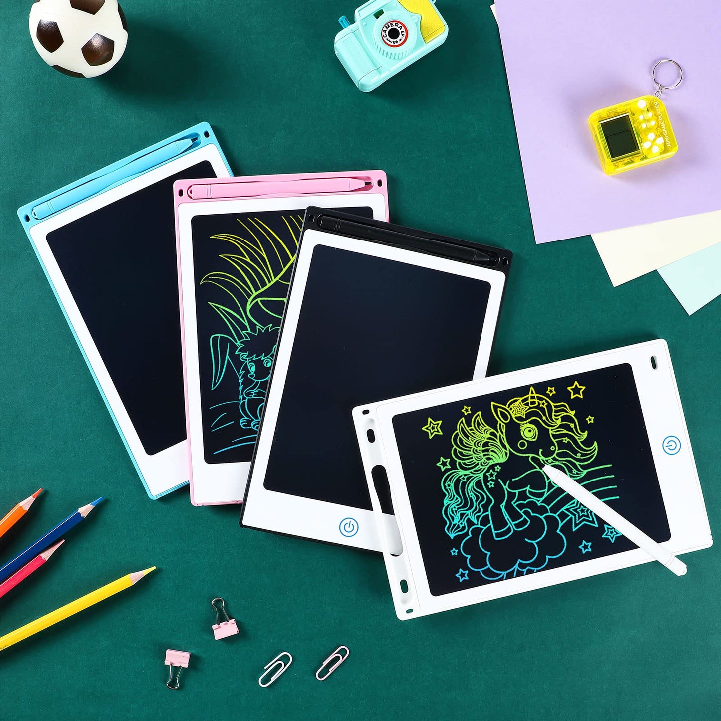 Zhehao 20 Pack LCD Writing Tablet for Kids: 8.5 Inch Colorful Drawing Doodle Boards - Reusable Erasable Doodle Board Educational Learning Toys Gifts for Toddlers Ages 3-8 Party Favors(Pastel,Classic)