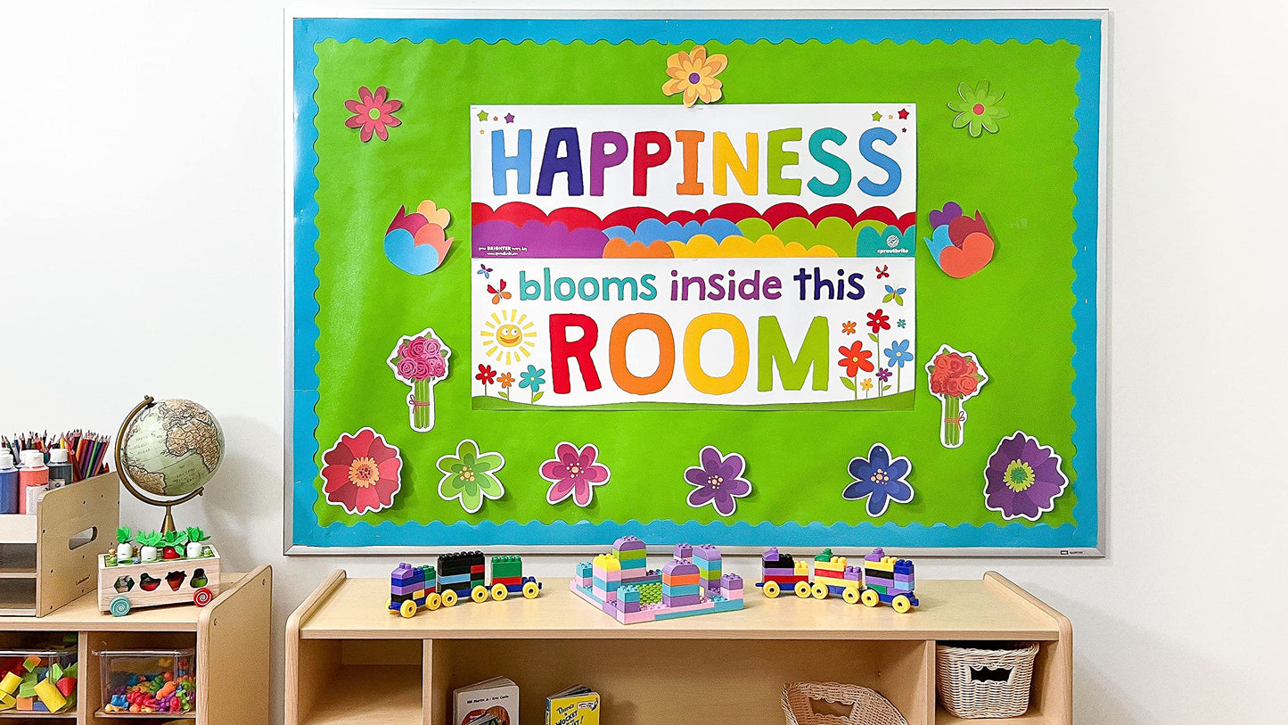 Sproutbrite 2 Pack 13.5” x 39” Educational Posters Set - Teachers Posters - Classroom Positive Posters and Wall Decor for Pre, Elementary and Middle School - Promotes Kindness and Positive Social Behavior