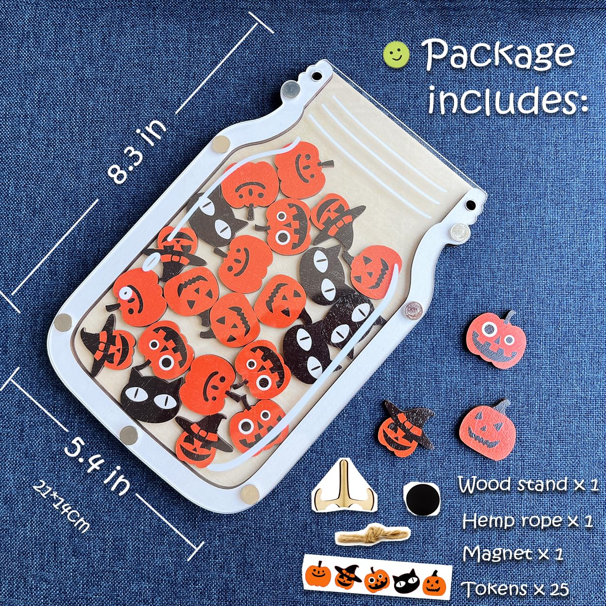 Magnetic Reward Jar for Kids, Classroom Reward System, Star Reward Jar, Incentive Good Behavior Responsibility Chart, Potty Training Rewards, Behavior jar for Boys Girls (Halloween)