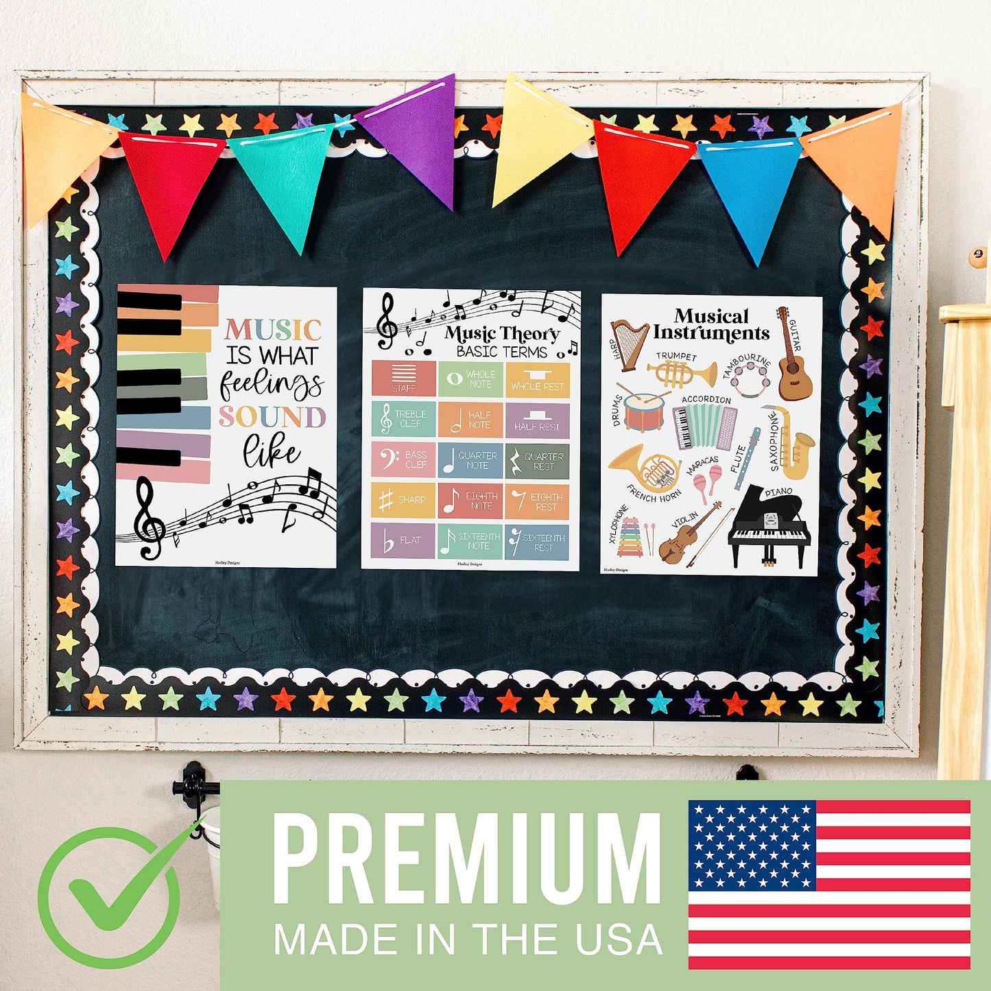 Hadley Designs 9 Music Classroom Posters – Boho Pastel Music Classroom Decor, Choir & Solfege Prints, Bulletin Board Decorations, Educational Supplies for Teachers