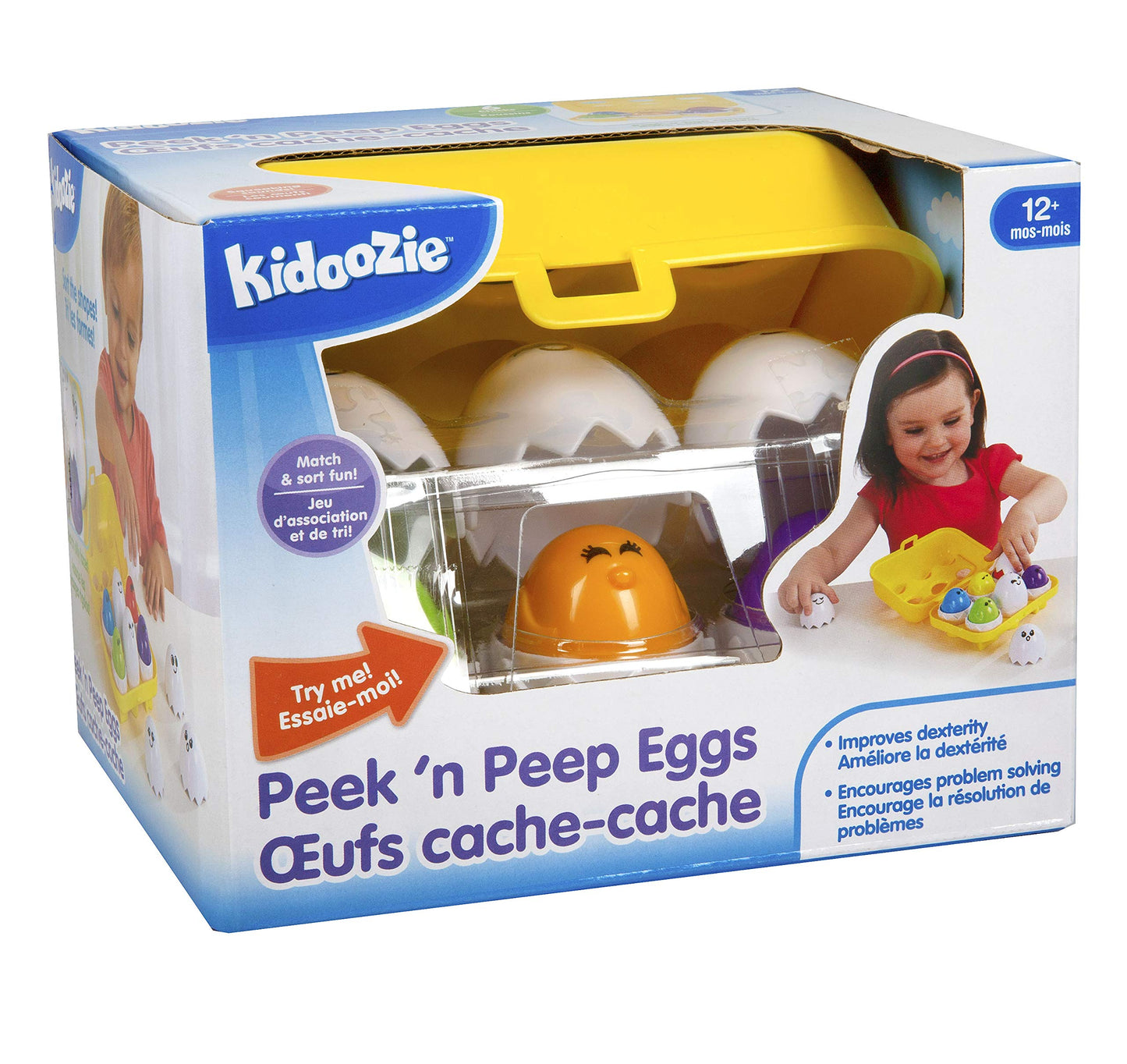 Kidoozie Peek N Peep Eggs - Mentally Stimulating Sorting & Stacking Toy for Ages 1 and Up - A Fun Way to Build Hand-Eye Coordinaton!