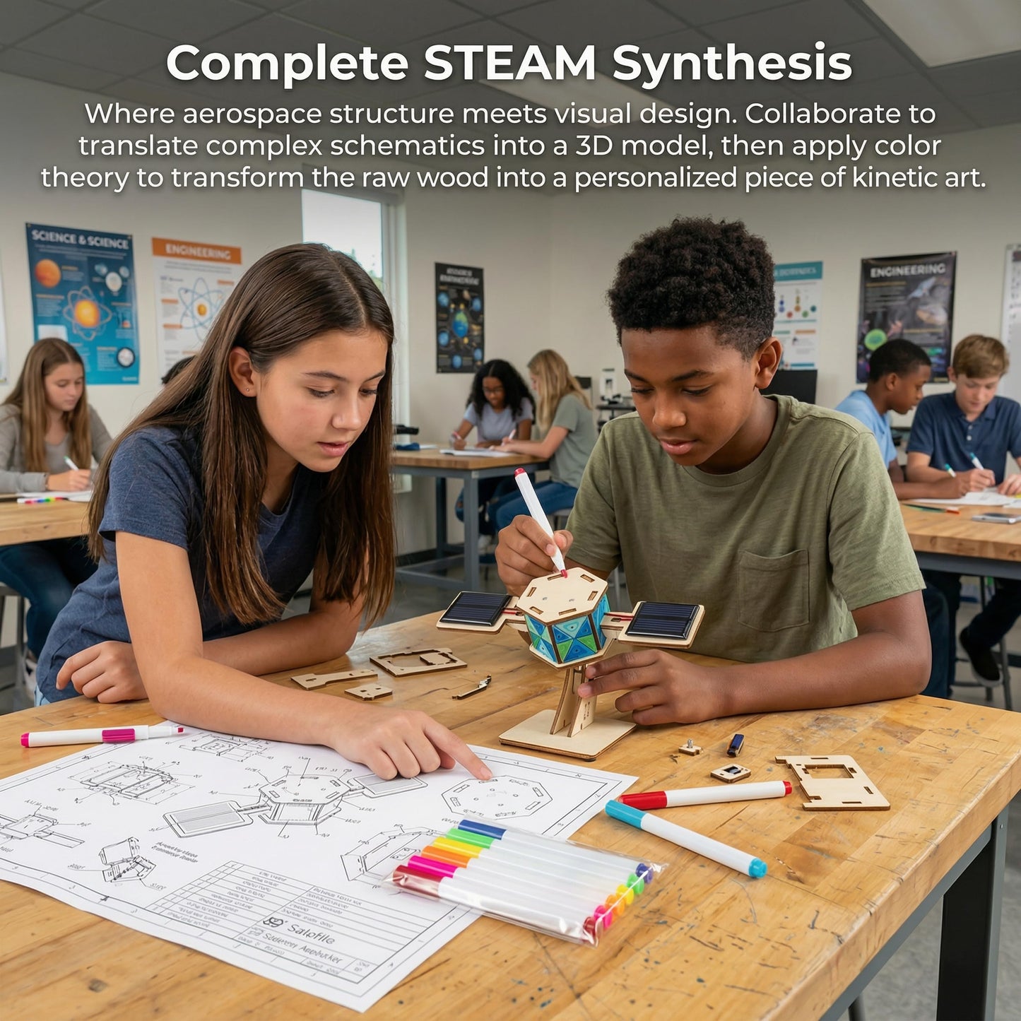 DIY Solar Power Satellite Model Kit, Alternative Energy & Space Science Building Project, Science Classroom Must Haves & Homeschool Teaching Supplies
