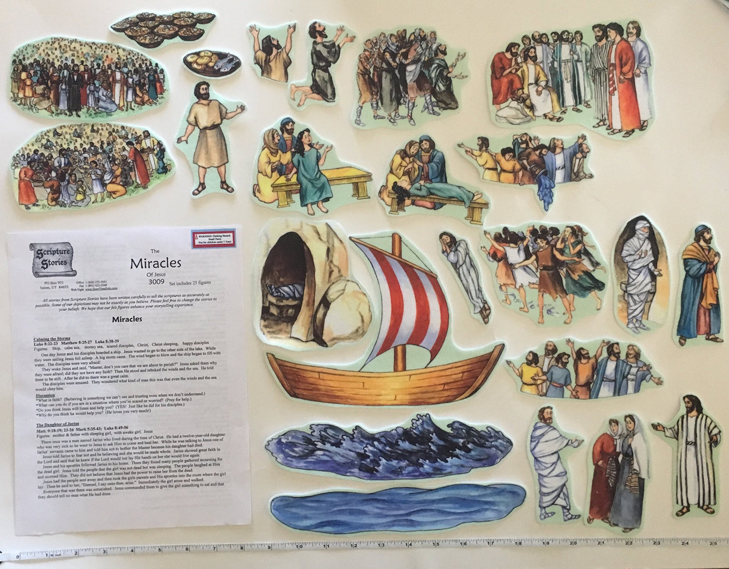 Story & Life of Jesus 13 Bible Stories Felt Figures for Flannel Board- Precut & Ready to Use!