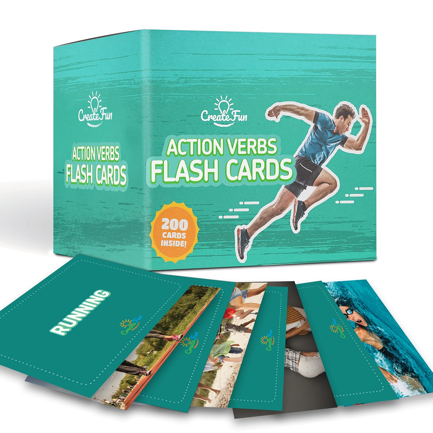 200 Action Verbs Flash Cards - Vocabulary Builder Educational Photo Cards for Speech Therapy, ESL & Homeschooling | Realistic Diverse Pictures for Kids & Adults with Autism, Dementia, Aphasia, SLP