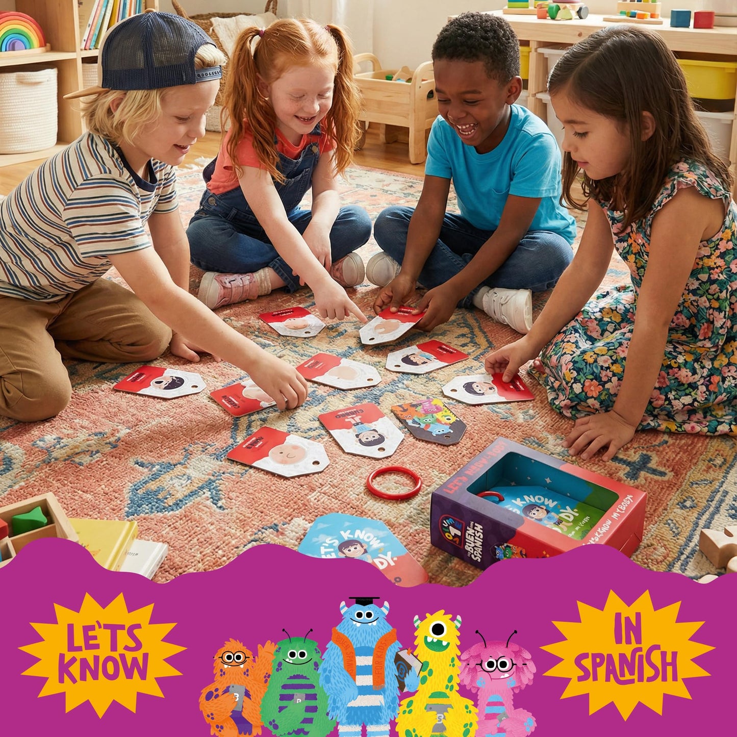 Let’s Know My Body – Bilingual Spanish & English Flashcards for Kids, Beginners, and Adult Learners | Montessori Learning Cards to Teach Body Parts Vocabulary. Educational Learning Toys