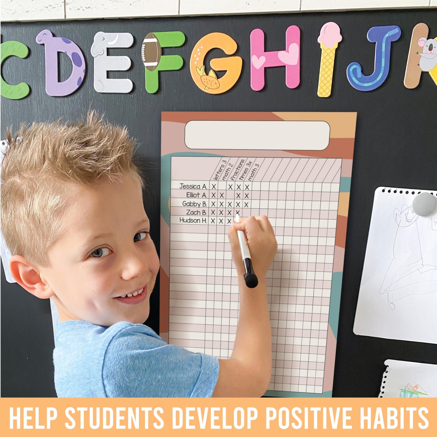 Attendance Chart for Classroom Management - 8 Incentive Chart for Classroom Essentials, 11x17 Student Behavior Charts and Homework Tracker, Teachers Class Attendance and Assignments Log
