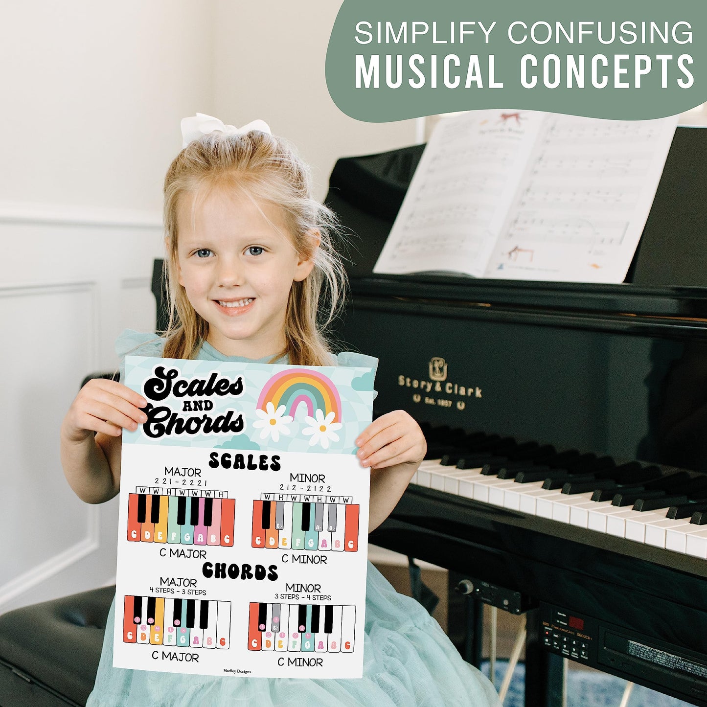Hadley Designs 9 Music Classroom Posters – Retro Music Classroom Decor, Choir & Solfege Prints, Bulletin Board Decorations, Educational Supplies for Teachers