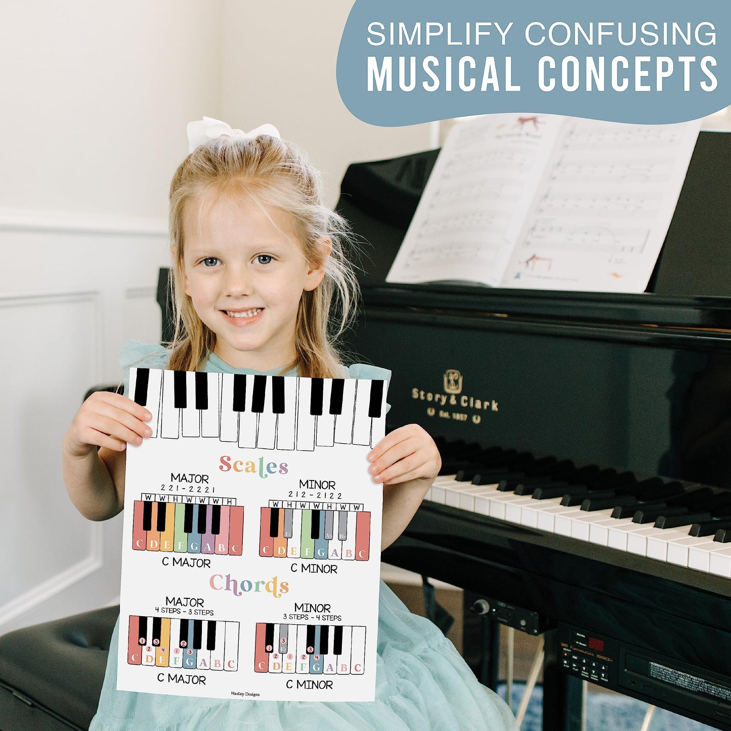 Hadley Designs 9 Music Classroom Posters – Boho Pastel Music Classroom Decor, Choir & Solfege Prints, Bulletin Board Decorations, Educational Supplies for Teachers