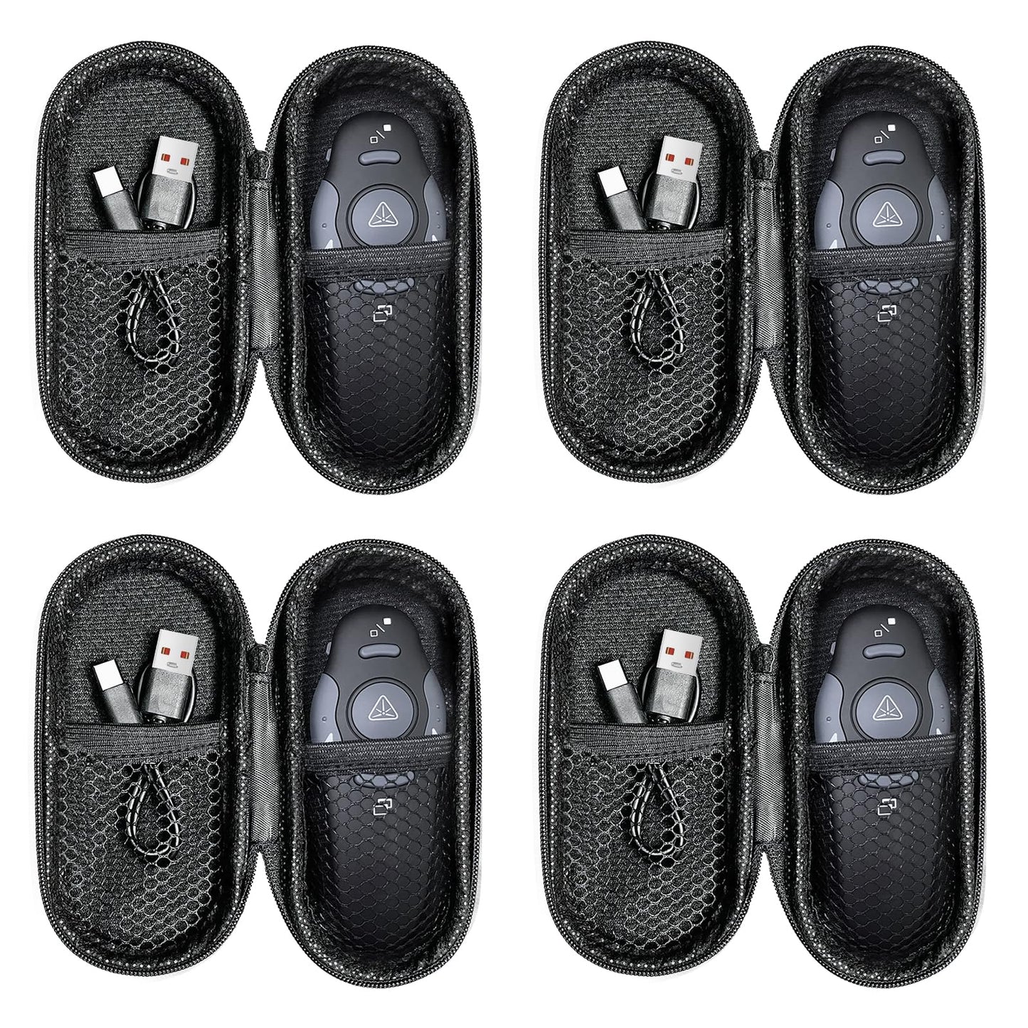 [4 Units] Presentation Clicker with 4 Cases: PowerPoint Wireless Presenter Remote USB Type C Rechargeable Red Laser Pointer Clickers Computer Project Mac PPT Slideshow Google Slide Advancer