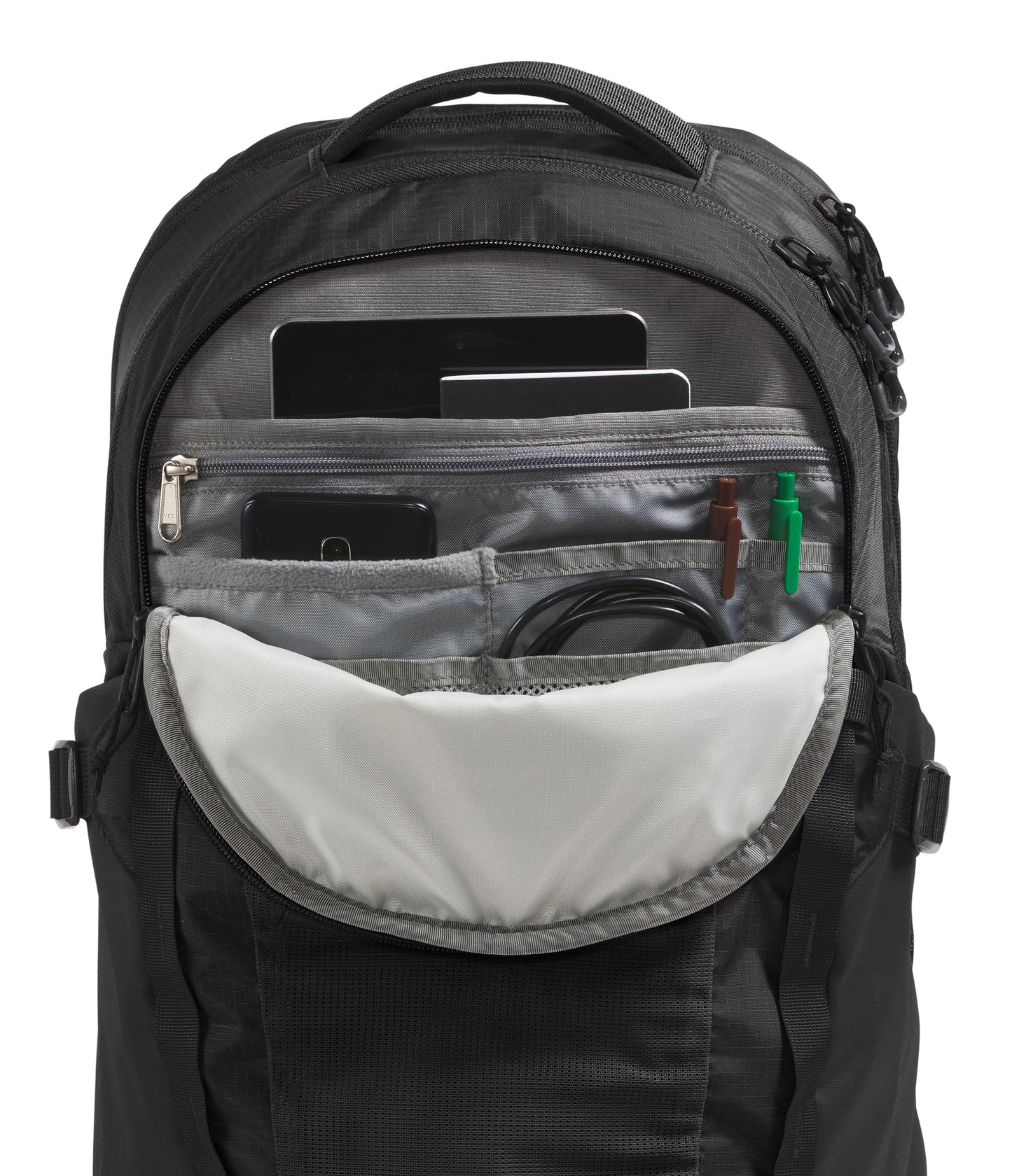 The North Face Recon Everyday Laptop Backpack - Daypack, Water Repellent, Laptop Sleeve, 2 Water Bottle Pockets, TNF Black/TNF Black-NPF, One Size