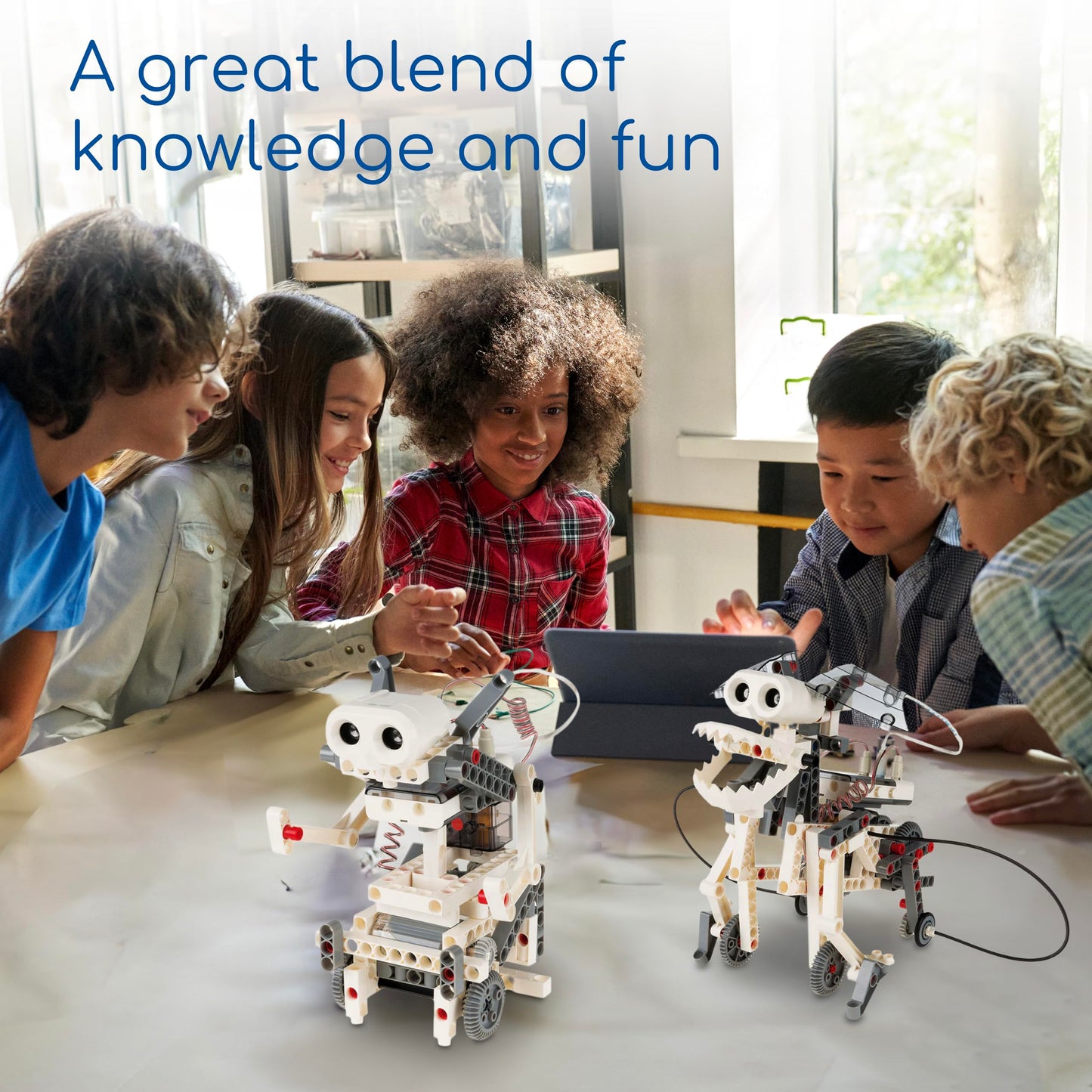 Thames & Kosmos | Robotics Smart Machines | Robotics for Kids 8 and up | STEM Kit builds 8 Robots | Full Color Manual to help with assembly | Requires tablet or smartphone | Parents' Choice Gold Award