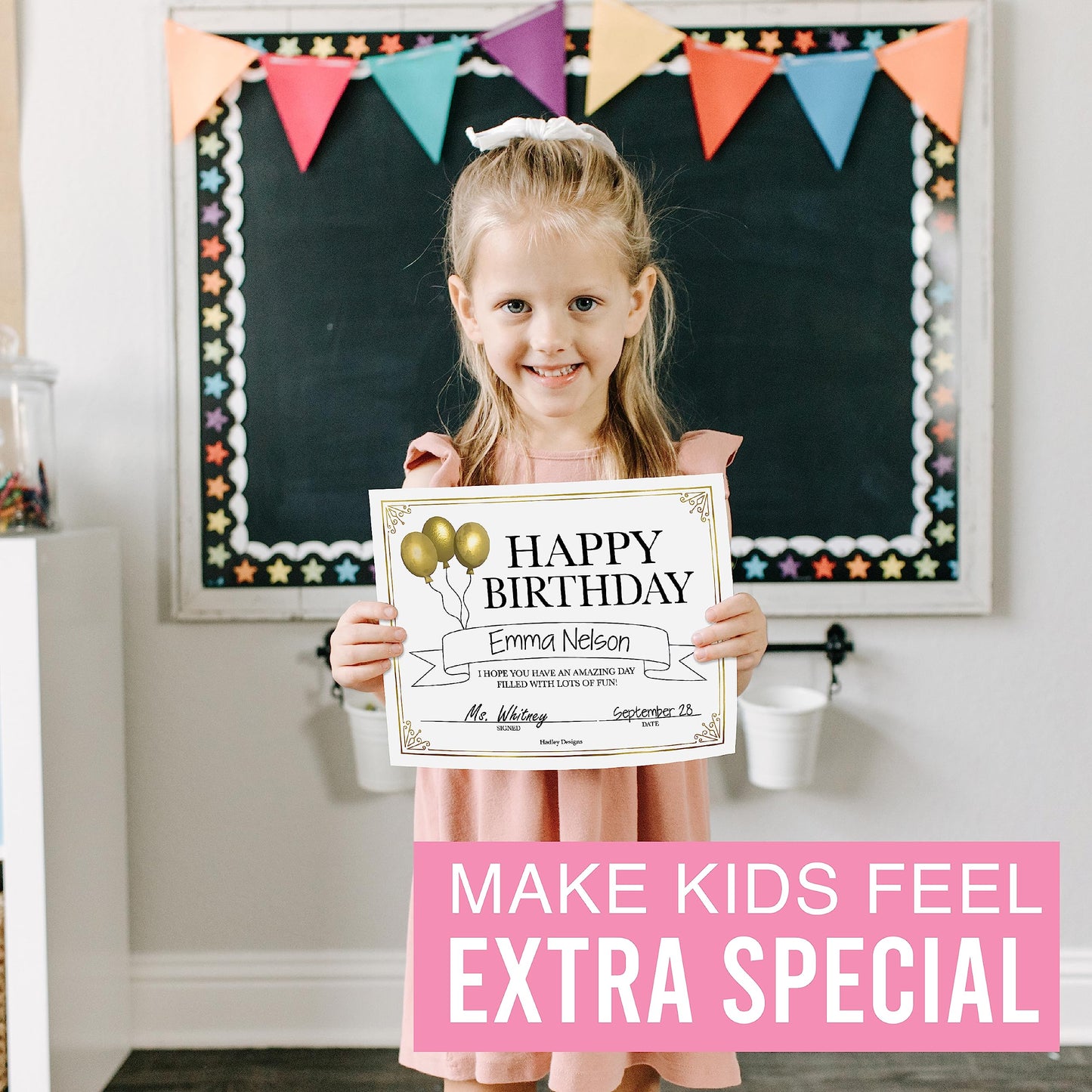 Happy Birthday Certificates for Students - 25 Student Birthday Certificates for Kids Classroom Must Haves, Teacher Supplies for Classroom Elementary, Gold Teacher Essentials