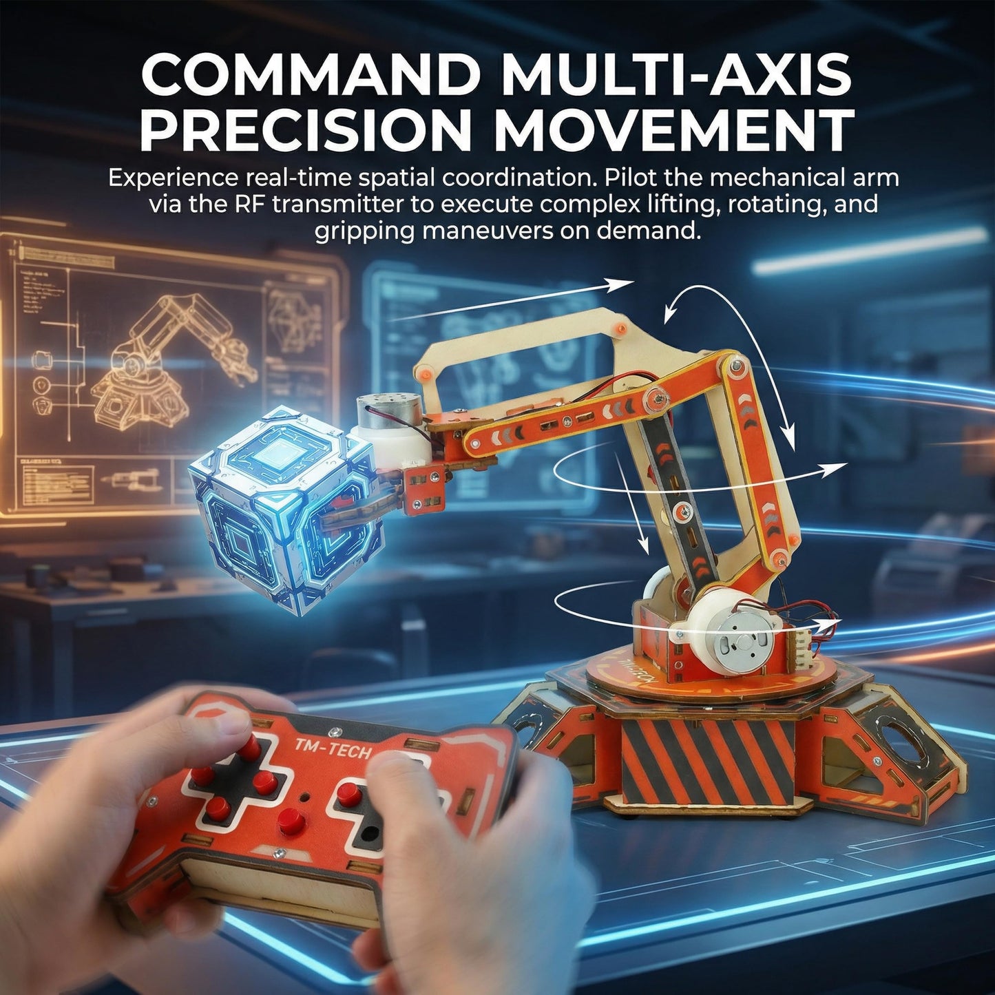 DIY Robotic Arm Building Kit, Remote Control Mechanics & Electronic Engineering Project, Advanced STEM Science Classroom Must Haves & Homeschool Supplies