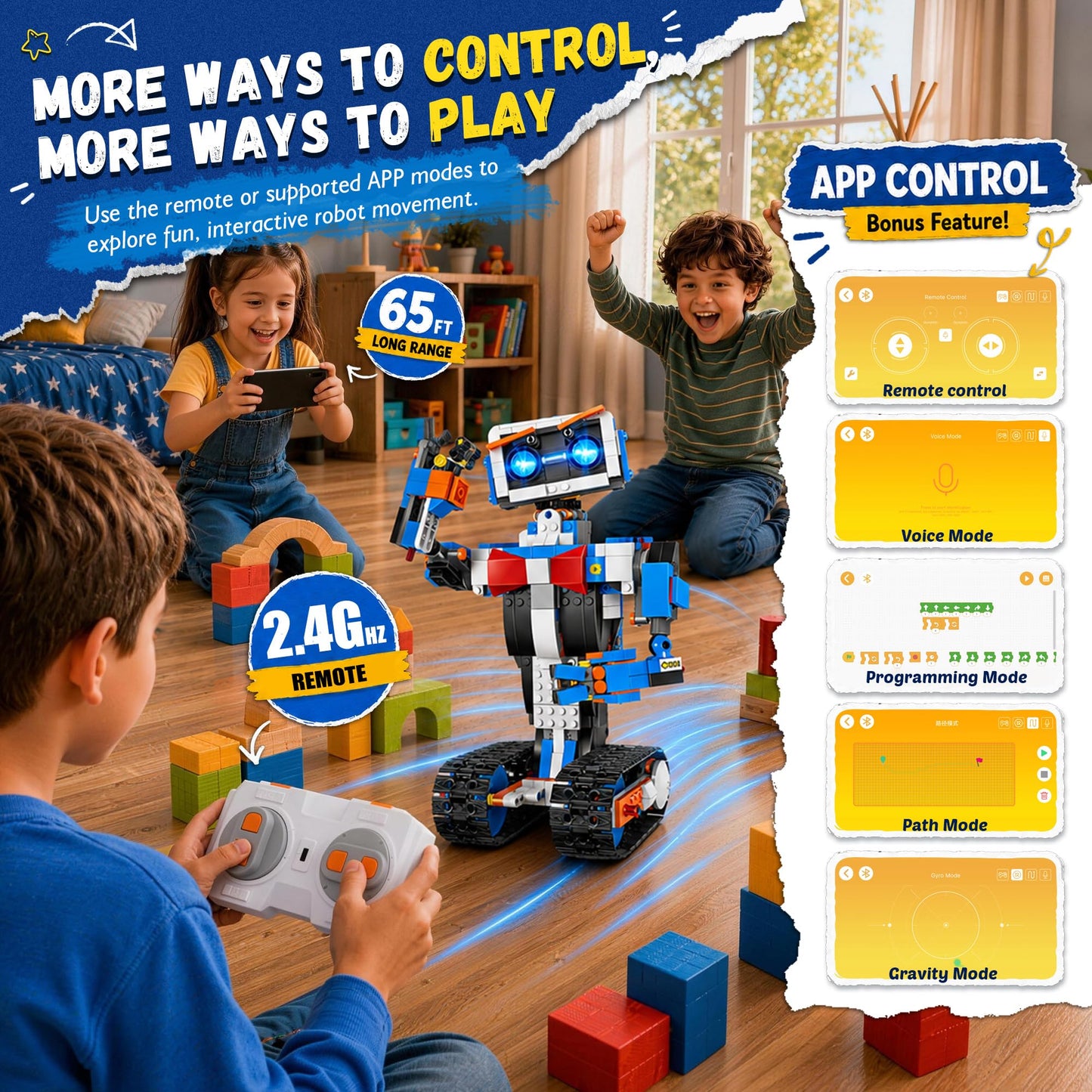okk Robot Building Toys for Boys, STEM Projects for Kids Ages 6-12, Remote & APP Controlled Engineering Learning Educational Coding DIY Building Kit Rechargeable Robot Toy Gifts for Girls