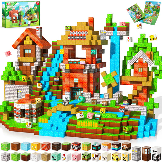 300 PCS Magnetic Blocks - Magnetic Building Blocks Cubes, Magnet Toys for Kids Age 3+, Toy Building Set for Kids, Magnets Stacking Construction Easter Birthday Gifts for Boys Girls Age 4-8, 8-12