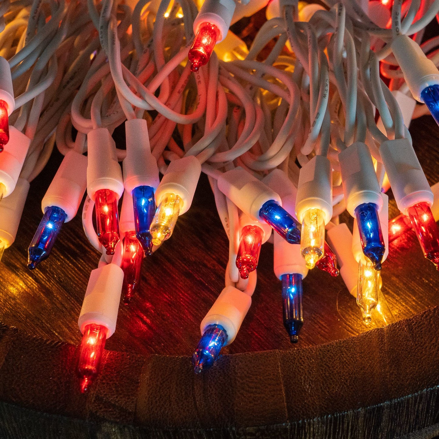 Dazzle Bright Patriotic Mini String Lights, 100 Count, 20 FT, Waterproof, Red Blue and White, Model ZF-100-2/SB
