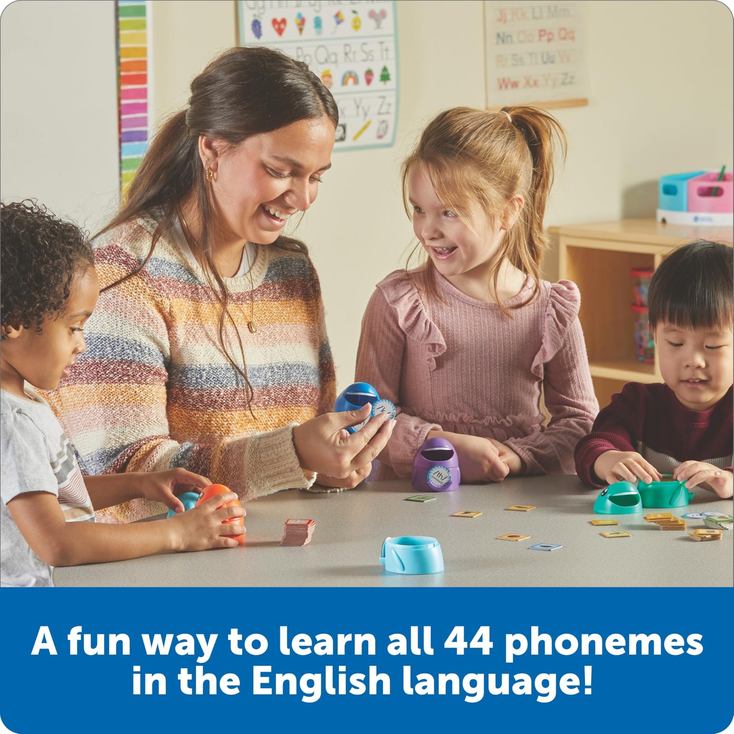 Learning Resources Say-a-Sound Sorting Sharks - Montessori Toys, Kindergarten Learning Activities, Phonemic Awareness Flash Cards, Dyslexia Tools for Kids, Speech Therapy Materials, Learn to Read