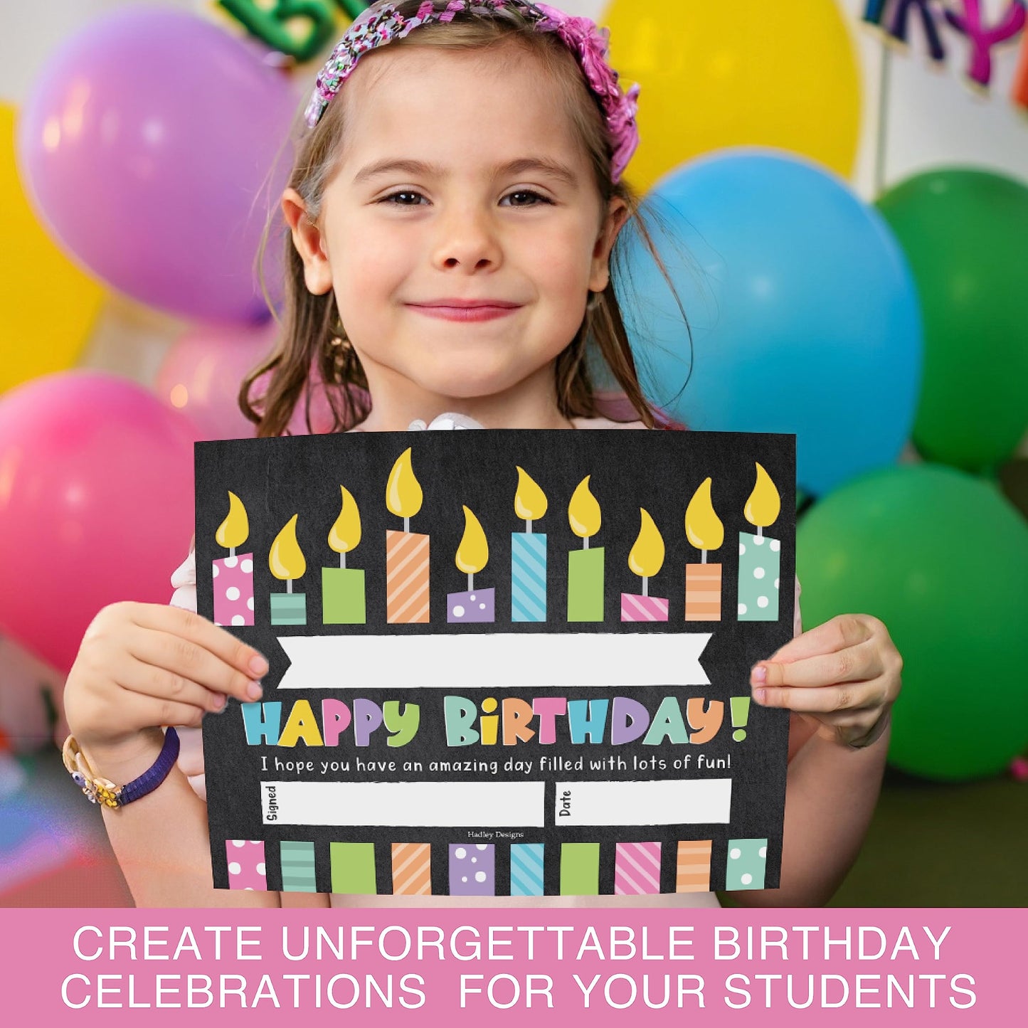 Happy Birthday Certificates for Students - 25 Student Birthday Certificates for Kids Classroom Must Haves, Teacher Supplies for Classroom Elementary, Chalkboard Teacher Essentials