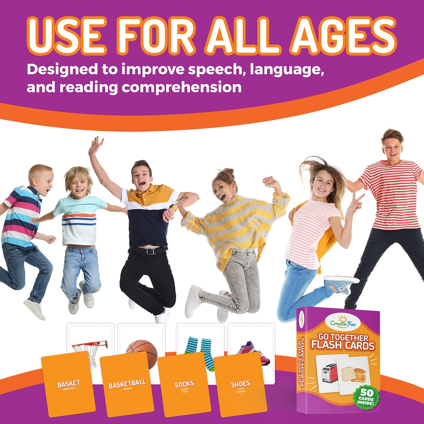 Go Together Flash Cards for Kids & Adults – 50 Realistic Matching Picture Cards for Speech Therapy, Dementia Activities, ESL, Autism Learning, Memory & Language Development, Classroom & Home Use