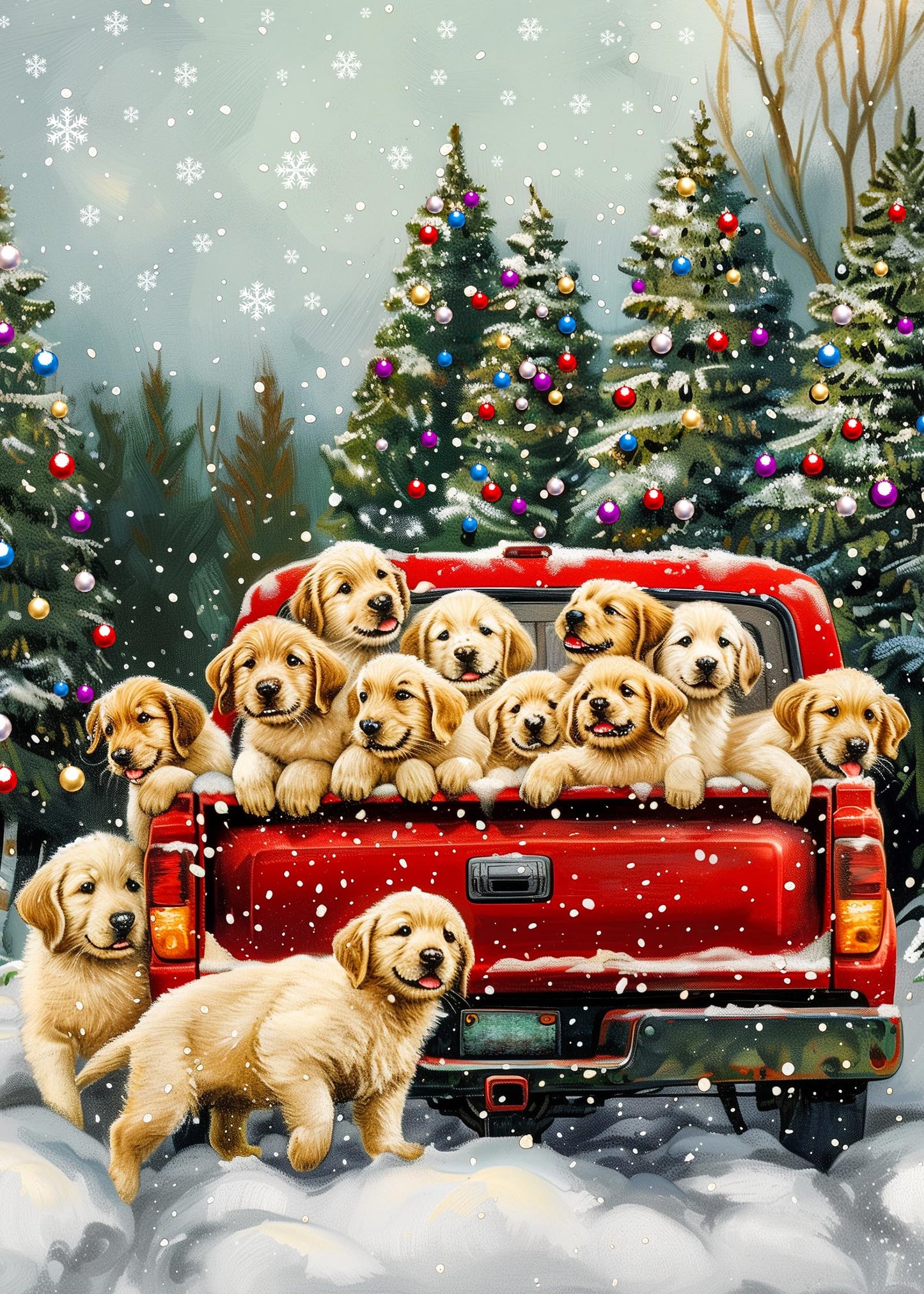 MBOQIU 1000 Piece Puzzle for Adults - Cute Puppies Christmas Puzzle, Letters on Back, Golden Retriever Christmas Vacation Jigsaw Puzzles, Challenging Puzzles for Teens Seniors - 27.6 x 19.7 inches