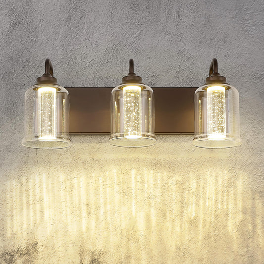 zeyu 3-Light LED Vanity Light, 15W, Crystal Bubble, 20.5 Inch, Oil Rubbed Bronze Finish, Model ZSL72B-3W ORB-1