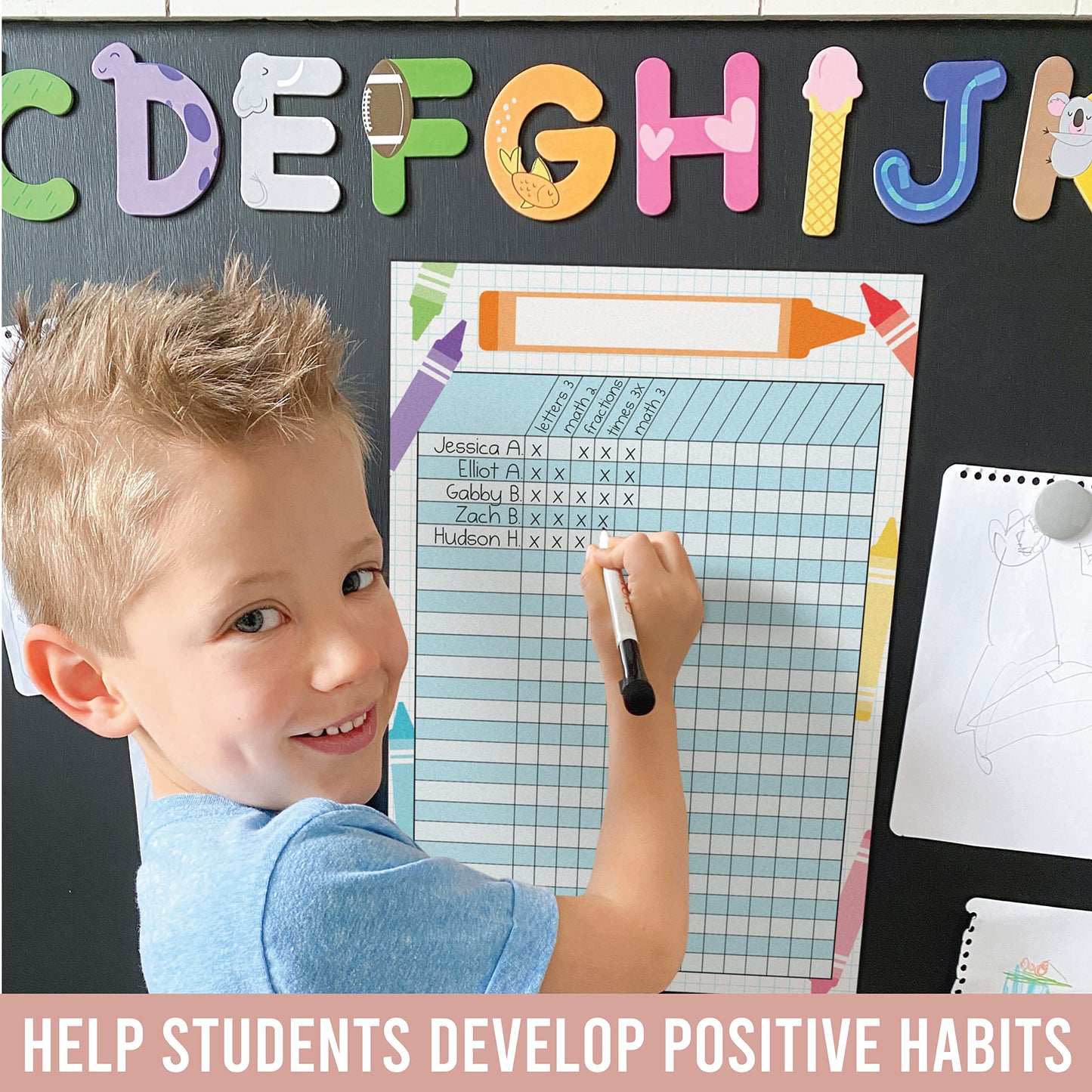Attendance Chart for Classroom Management - 4 Incentive Chart for Classroom Essentials, 11x17 Student Behavior Charts and Homework Tracker, Teachers Class Attendance and Assignments Log