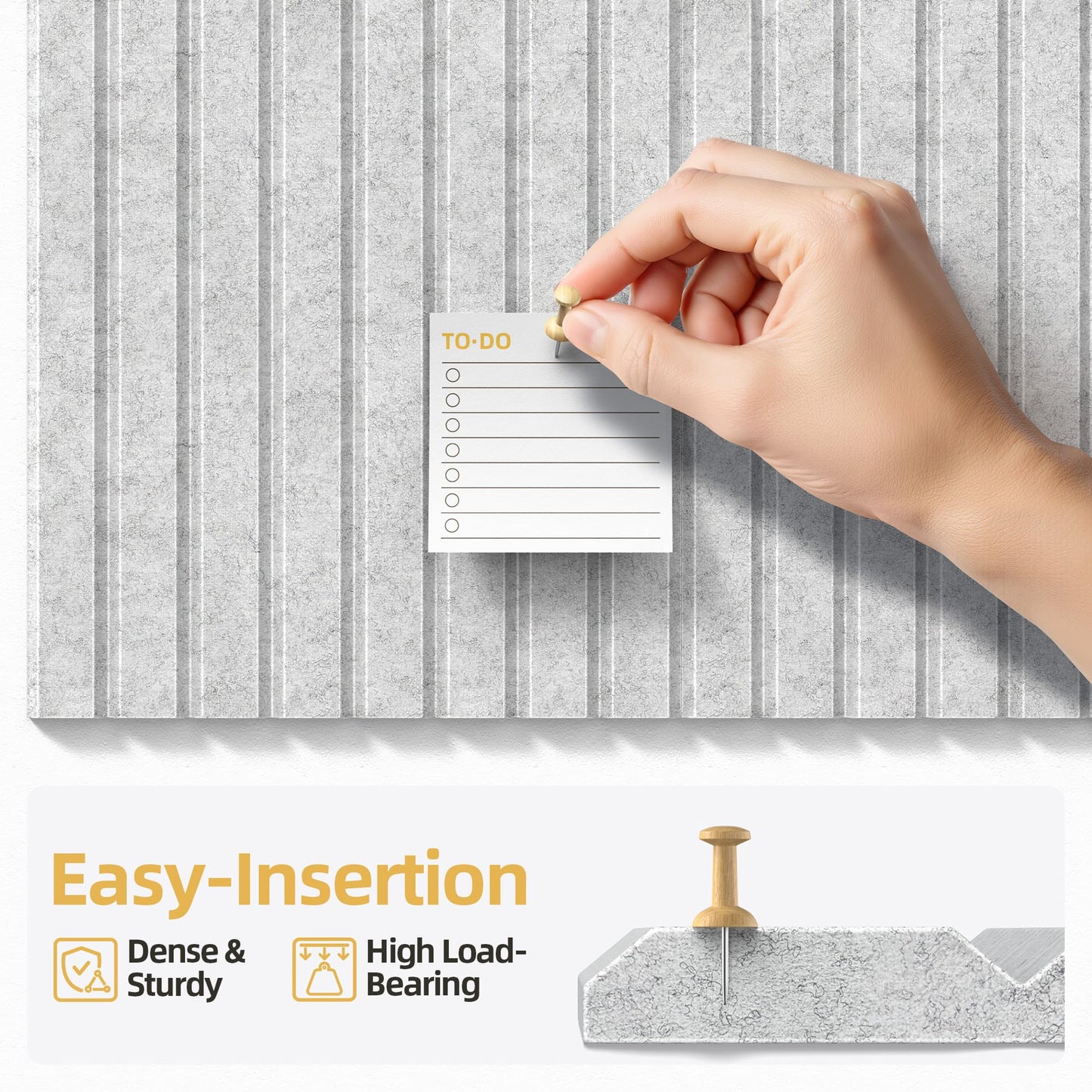 Large Cork Board for Wall 36" x 48" Gray Bulletin Board with Safe Removable Adhesive Squares for Pictures Photos, Alternative CorkBoard Felt Pin Boards Tiles for Office Classroom Wall Decor - 12 Pack