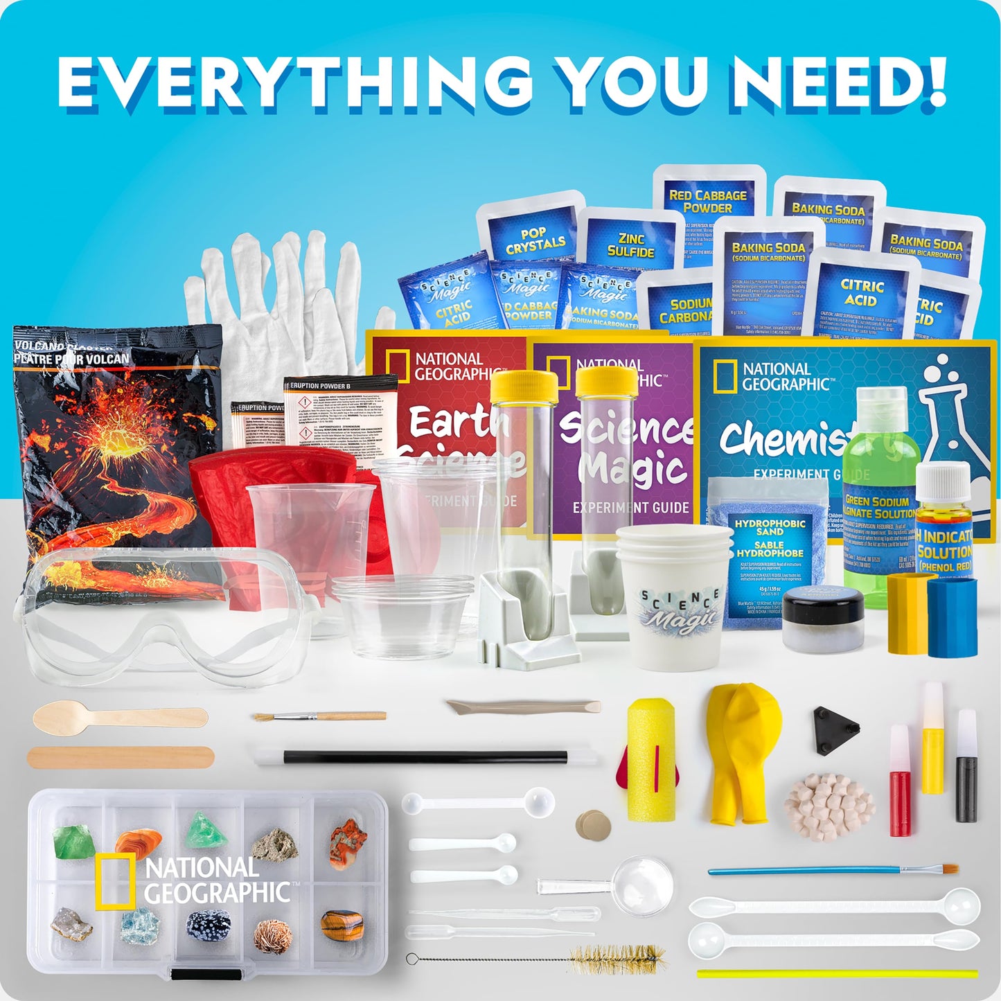 National Geographic Mega Science Lab - Kit for Kids with 75 Easy Experiments, Featuring Earth Science, Chemistry Set, and Magic STEM Projects for Boys and Girls (Amazon Exclusive)