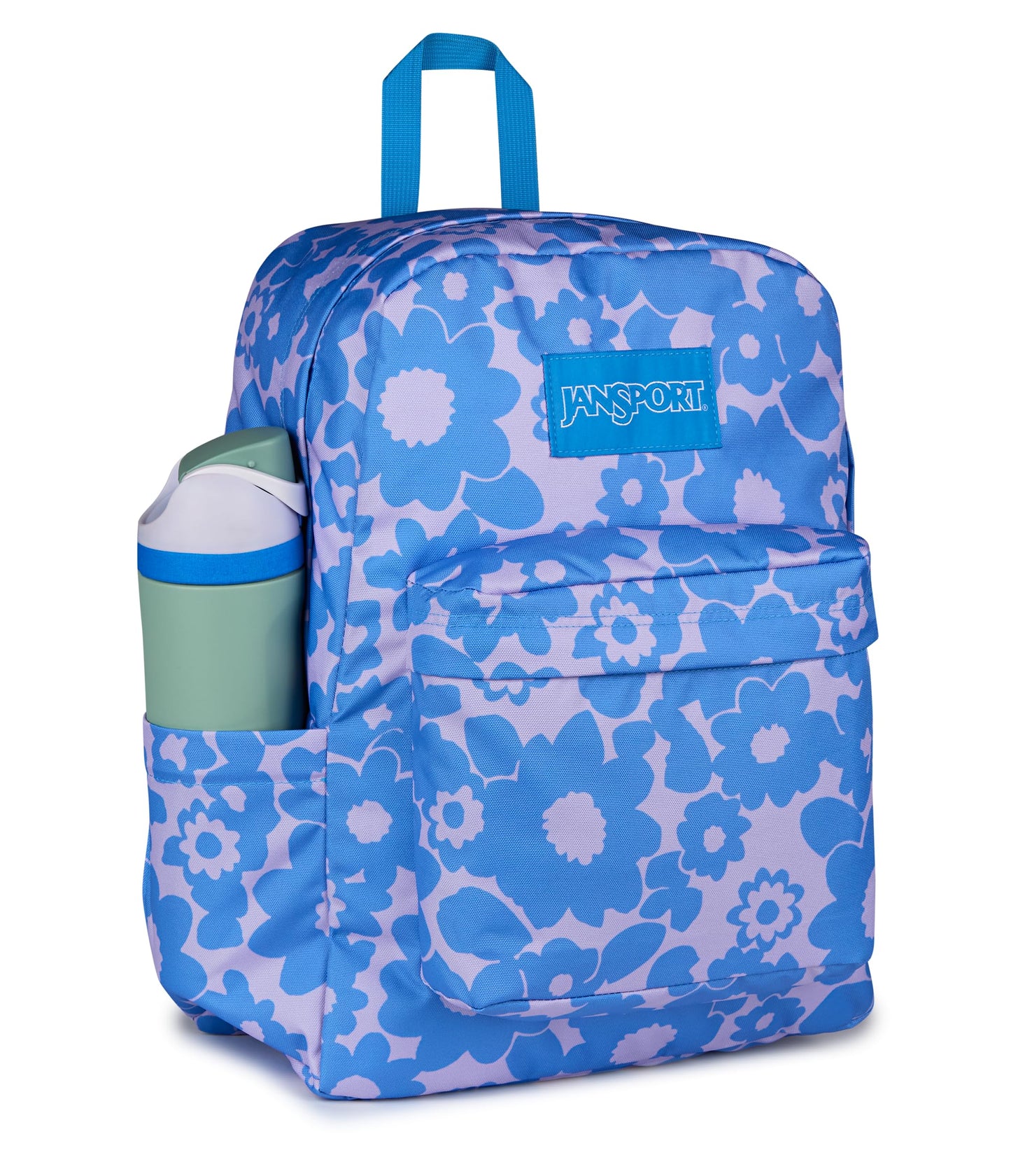 JanSport SuperBreak Plus Backpack with Padded 15-inch Laptop Sleeve and Integrated Bottle Pocket - Spacious and Durable Daypack for Work and Travel - Blossom Bae Blue