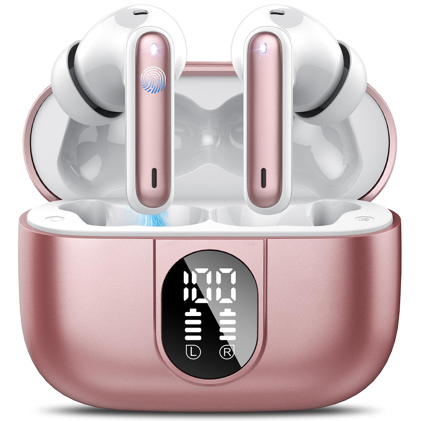 Csasan Ai Translation Earbuds Real Time,3-in-1 Buletooth 5.3 Translator Earbuds with 6 Translation Modes/164 Languages,No Subscription Required Translatior Headphones, Rose