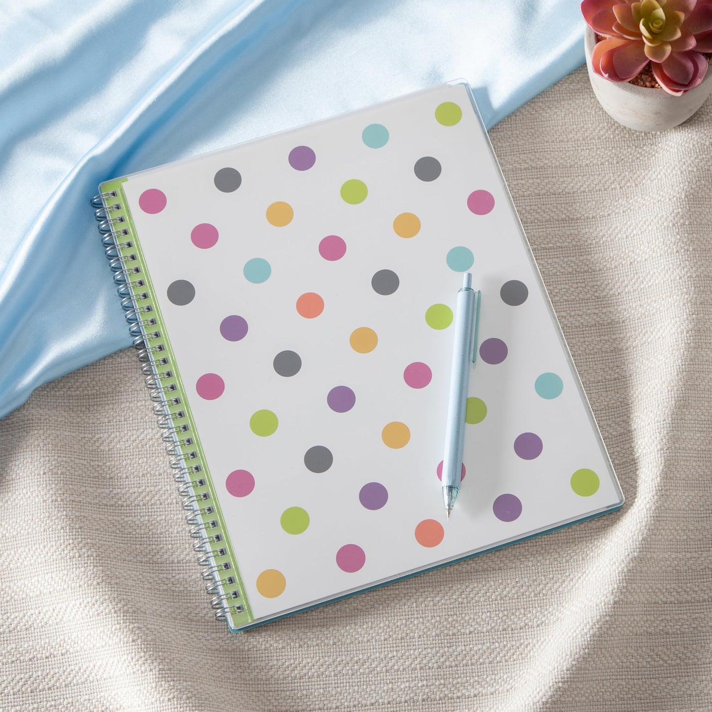 Blue Sky 2025-2026 Weekly and Monthly Academic Year Teacher Lesson Planner Calendar, July 2025 - June 2026, 8.5" x 11", Flexible Cover, Wirebound, Laminated Tabs, Storage Pocket, Dots