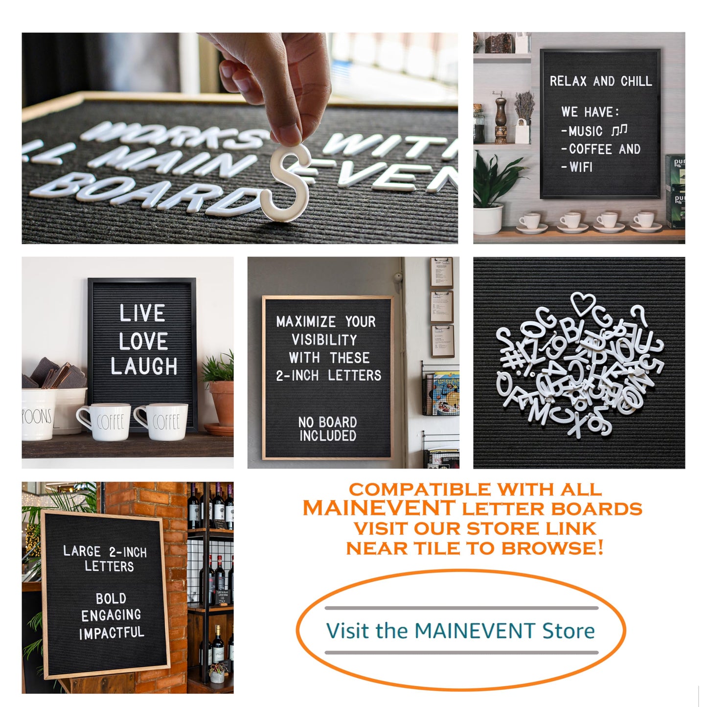 Letter Board Plastic Letters Set 2 Inch, Letter Board Letters Only NO BOARD INCLUDED, White Large Felt Board Letters, Plastic Letters Letter Board, Felt Letter Board Letters Symbols